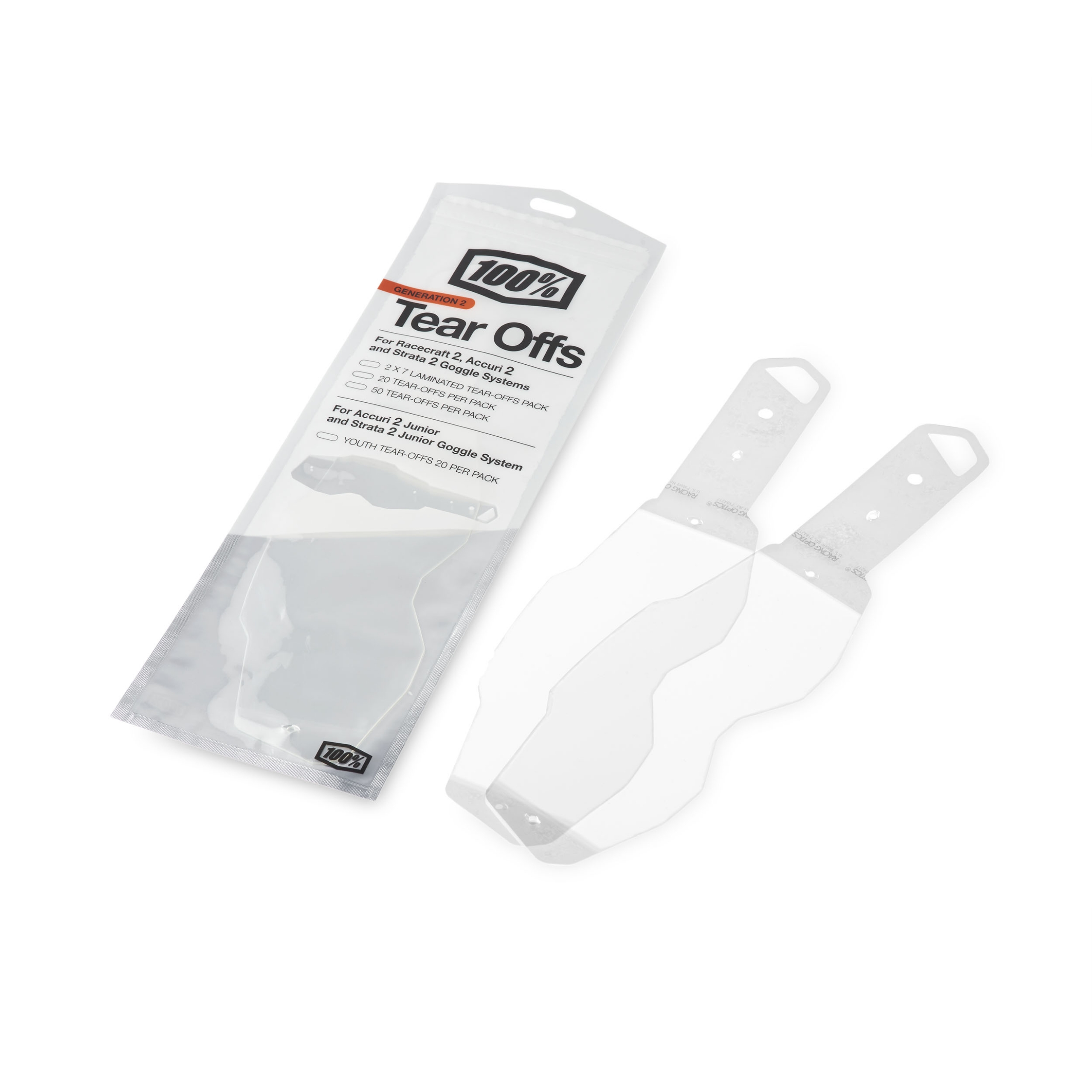 100% Standard Tear Offs 20 Pack - RC2/AC2/ST2 Compatible (2 x 7 Pack)
