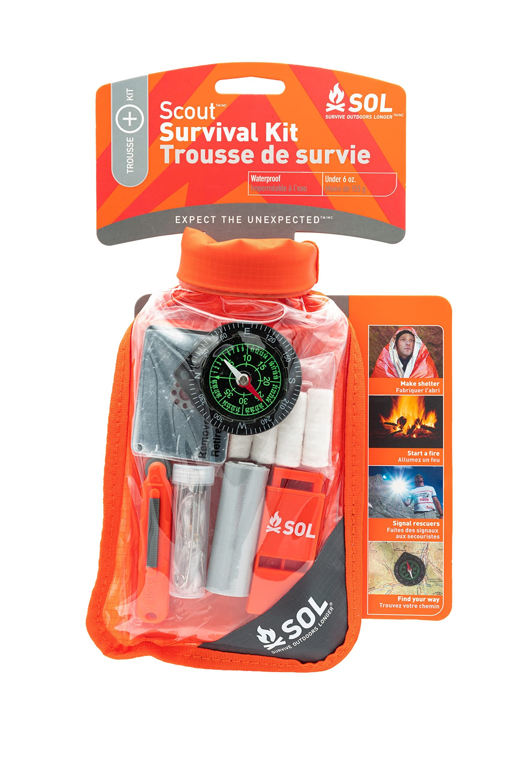 Survive Outdoors Longer Waterproof Bag Scout Survival Kit