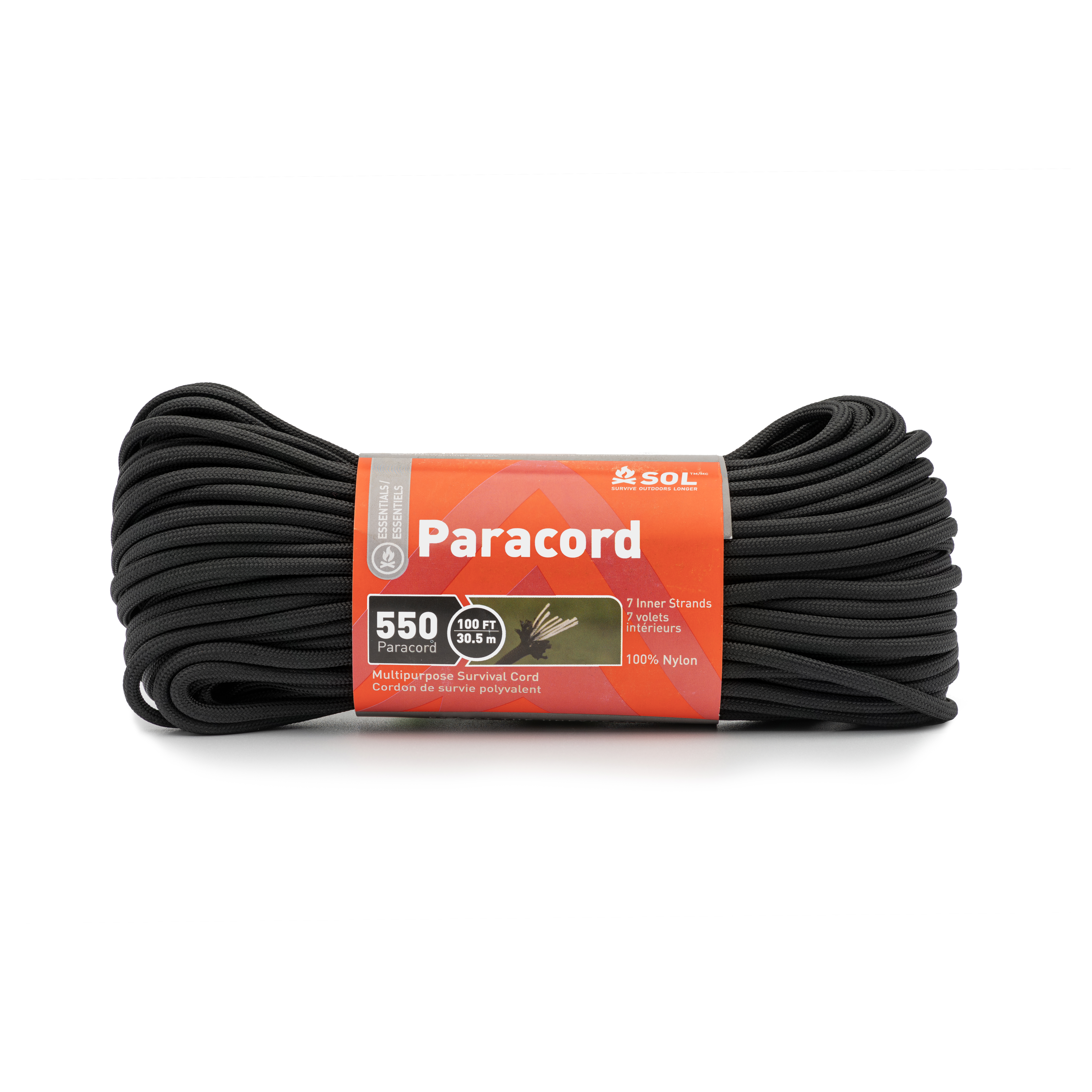 S.O.L. Survive Outdoors Longer SOL 550 Paracord for Survival, 100 ft (Pack of 2)