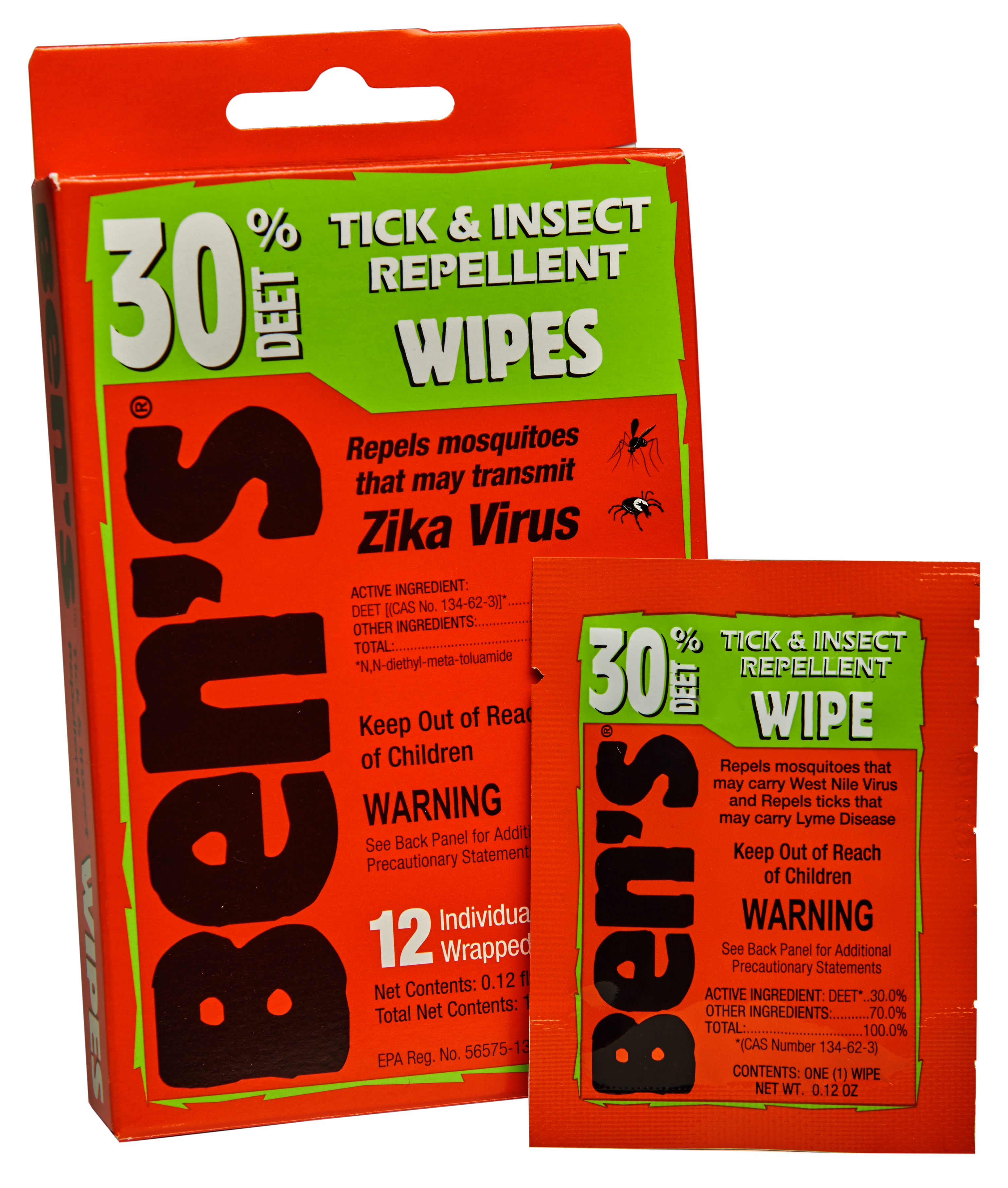 Ben's 30 Insect Repellent Wipes, 12 ct (Pack of 4)