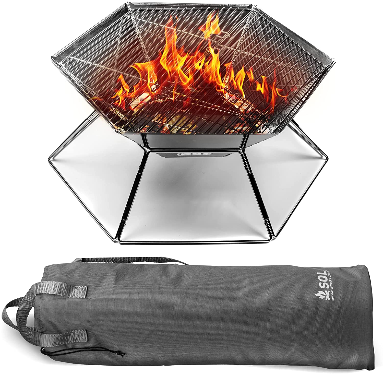 S.O.L. Survive Outdoors Longer SOL Flat Pack Fire Pit and Grill Top