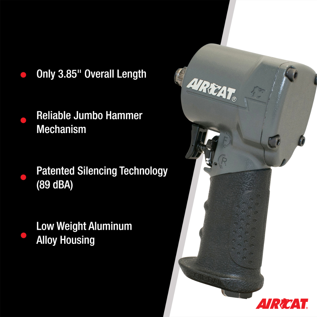 AIRCAT Pneumatic Tools 1057-TH: Stubby Impact Wrench 700 ft-lbs - 1/2-Inch - Bild 12 von 14