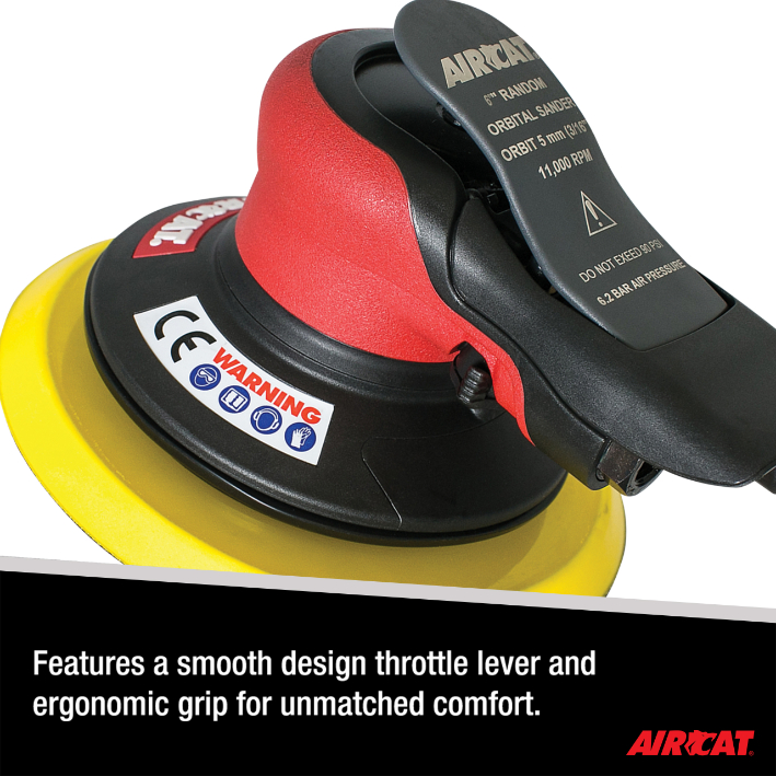 AIRCAT Pneumatic Tools 6700-6-336: 6 In Lubrication Free Palm Sander 11,000 RPM