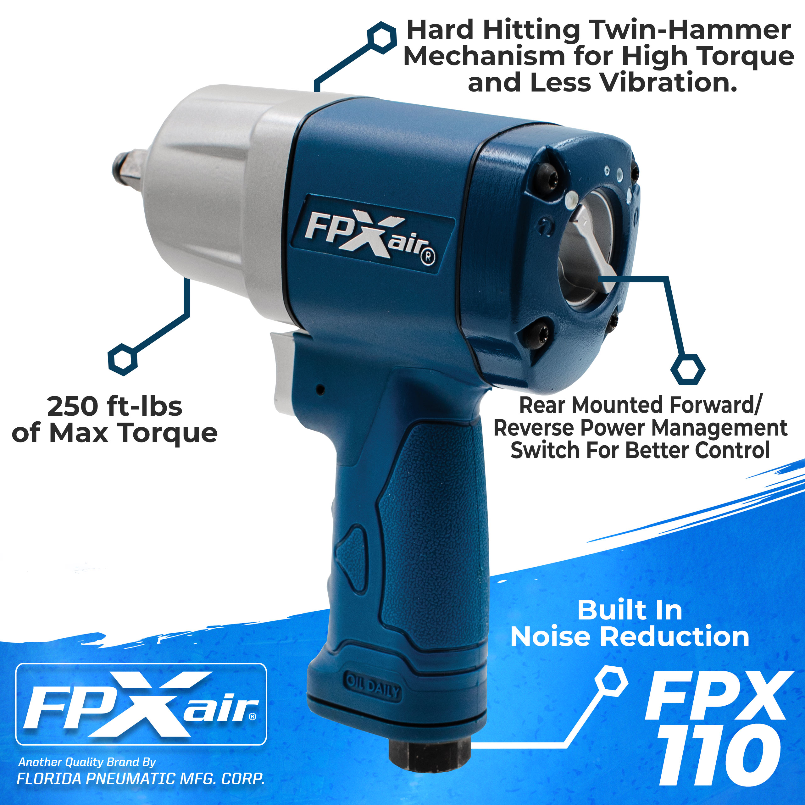 FPXAIR Composite Impact Wrench: FPX-140, Garage Air Tools - 1/2" - Bild 7 von 10