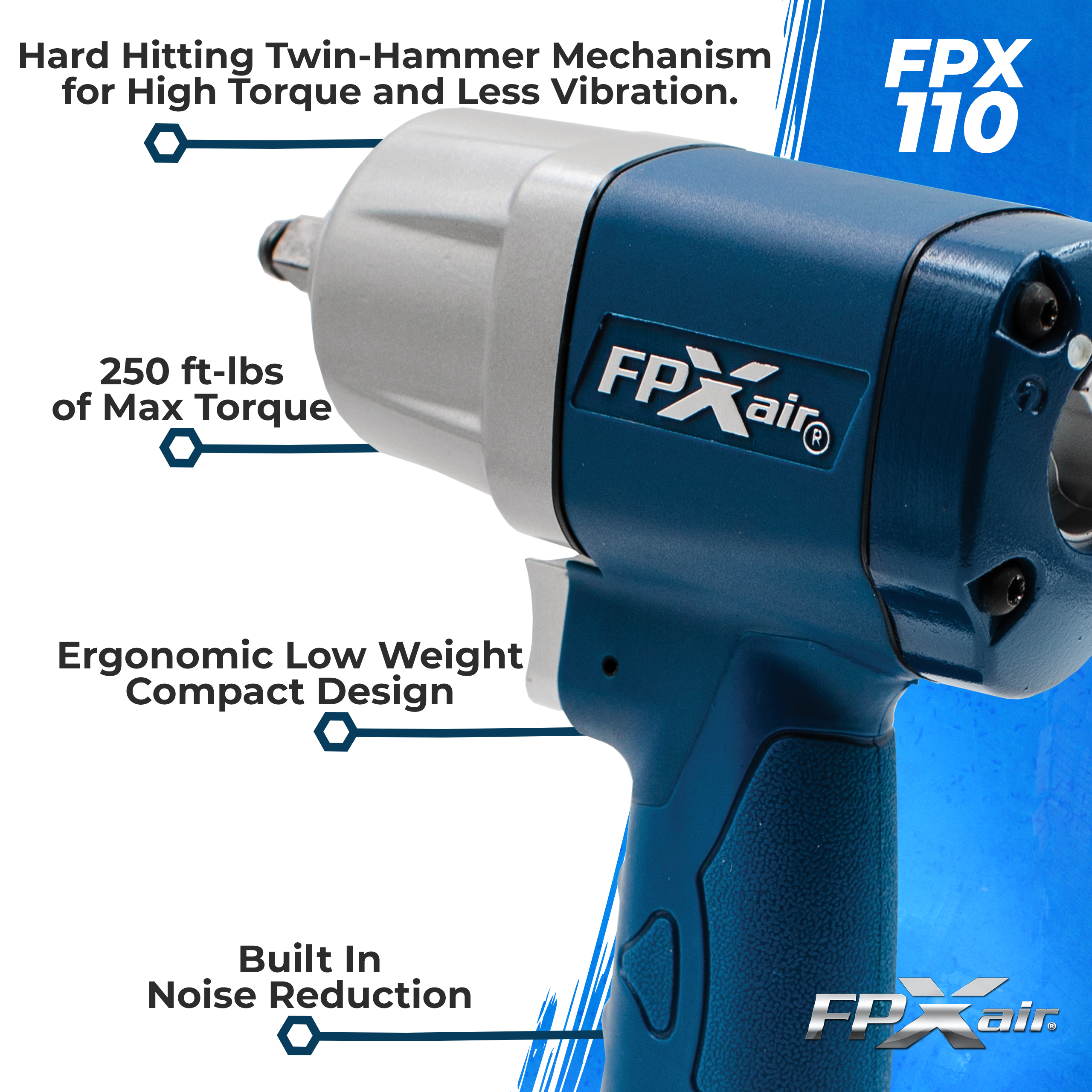 FPXAIR Composite Impact Wrench: FPX-140, Garage Air Tools - 1/2" - Bild 8 von 10