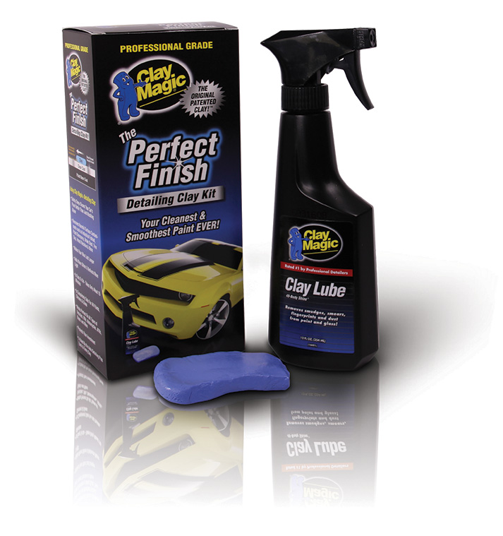 Auto Magic Perfect Clay Finish Clay Kit - 100 Gram Blue Clay Bar for Glass, Chrome, Fiberglass & More - 12 oz Bottle of Hydro Shine - Combo Pack