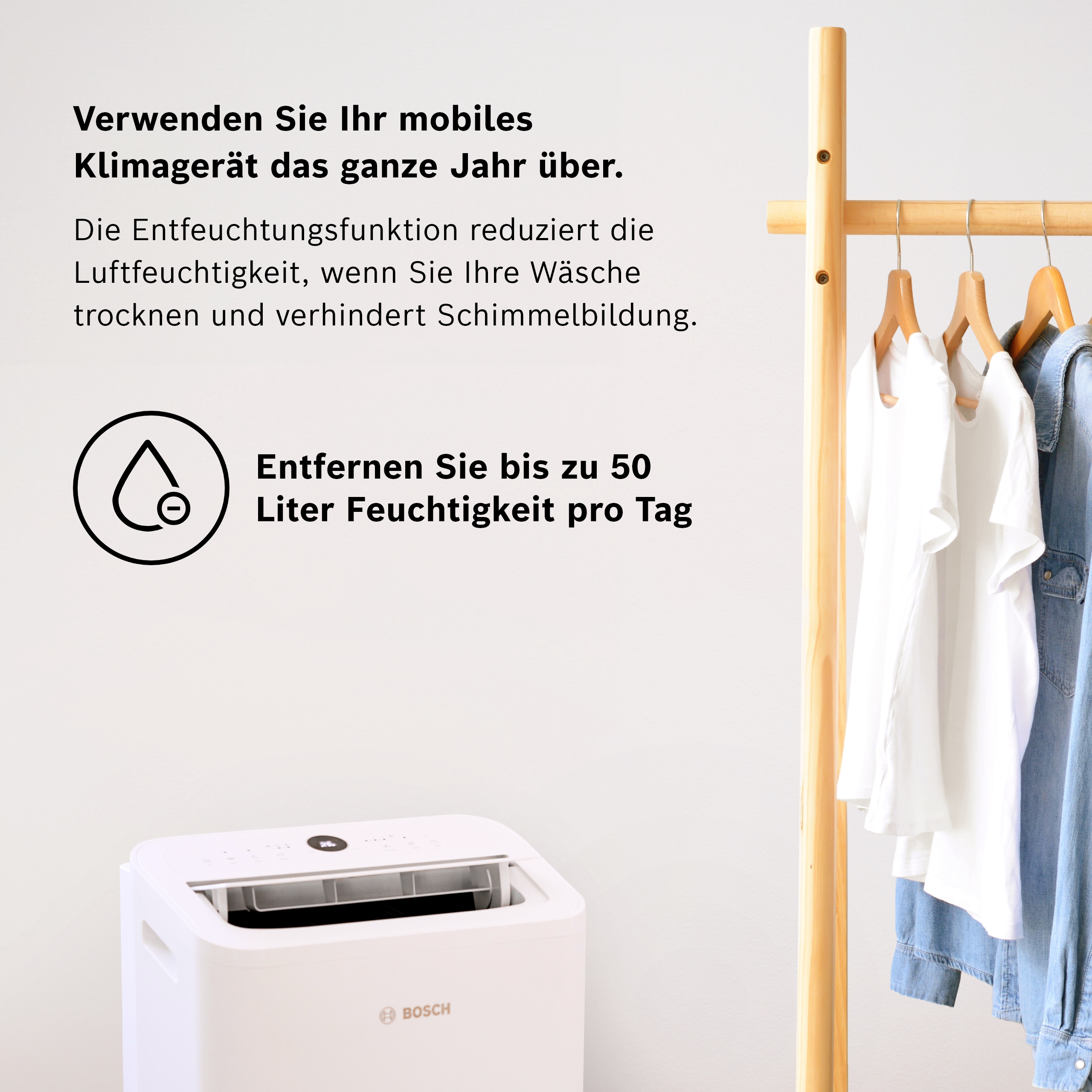 Bosch Cool 2000 Mobiles Klimagerät - 3in1, Energierating A - Bild 3 von 26