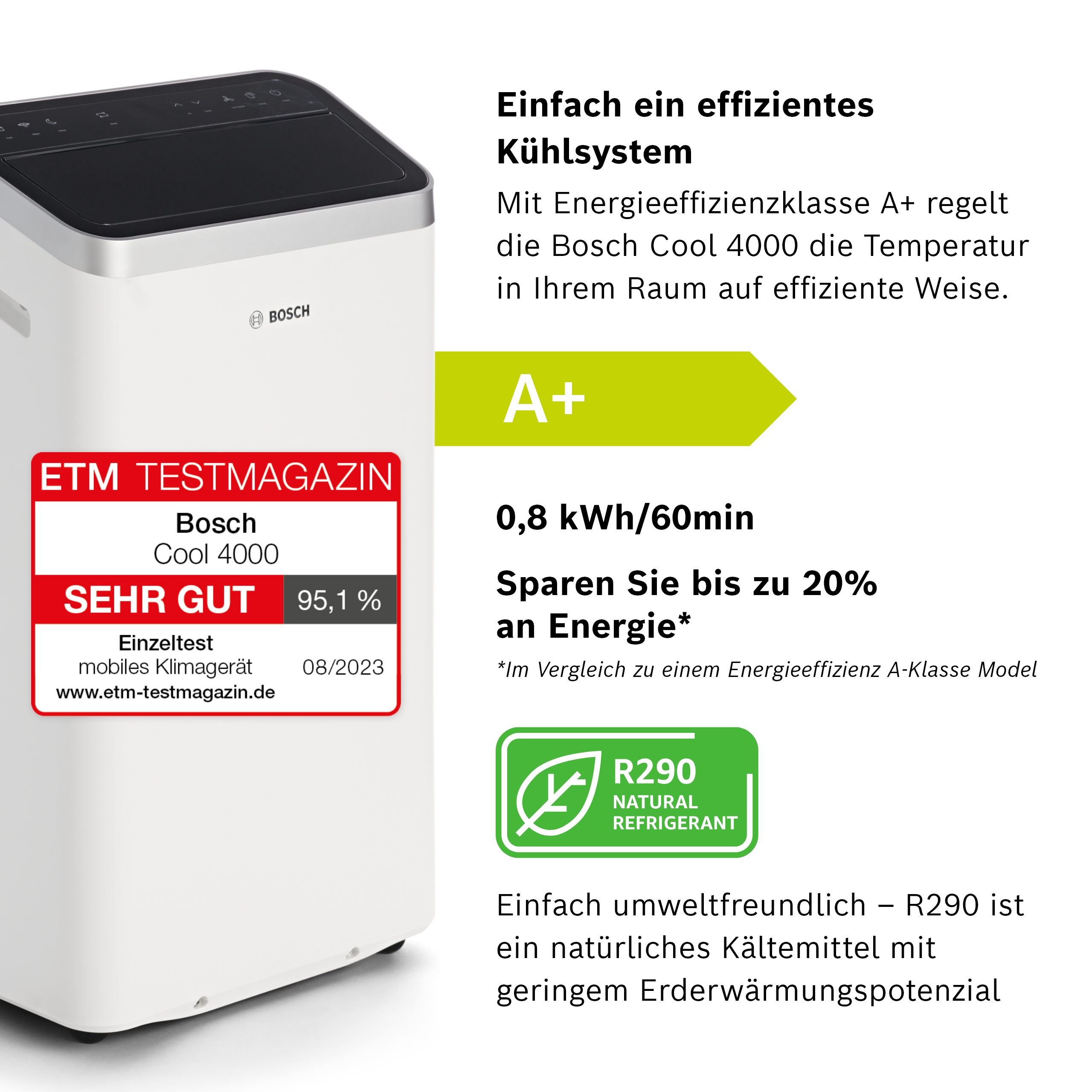 Bosch Cool 2000 Mobiles Klimagerät - 3in1, Energierating A - Bild 13 von 26