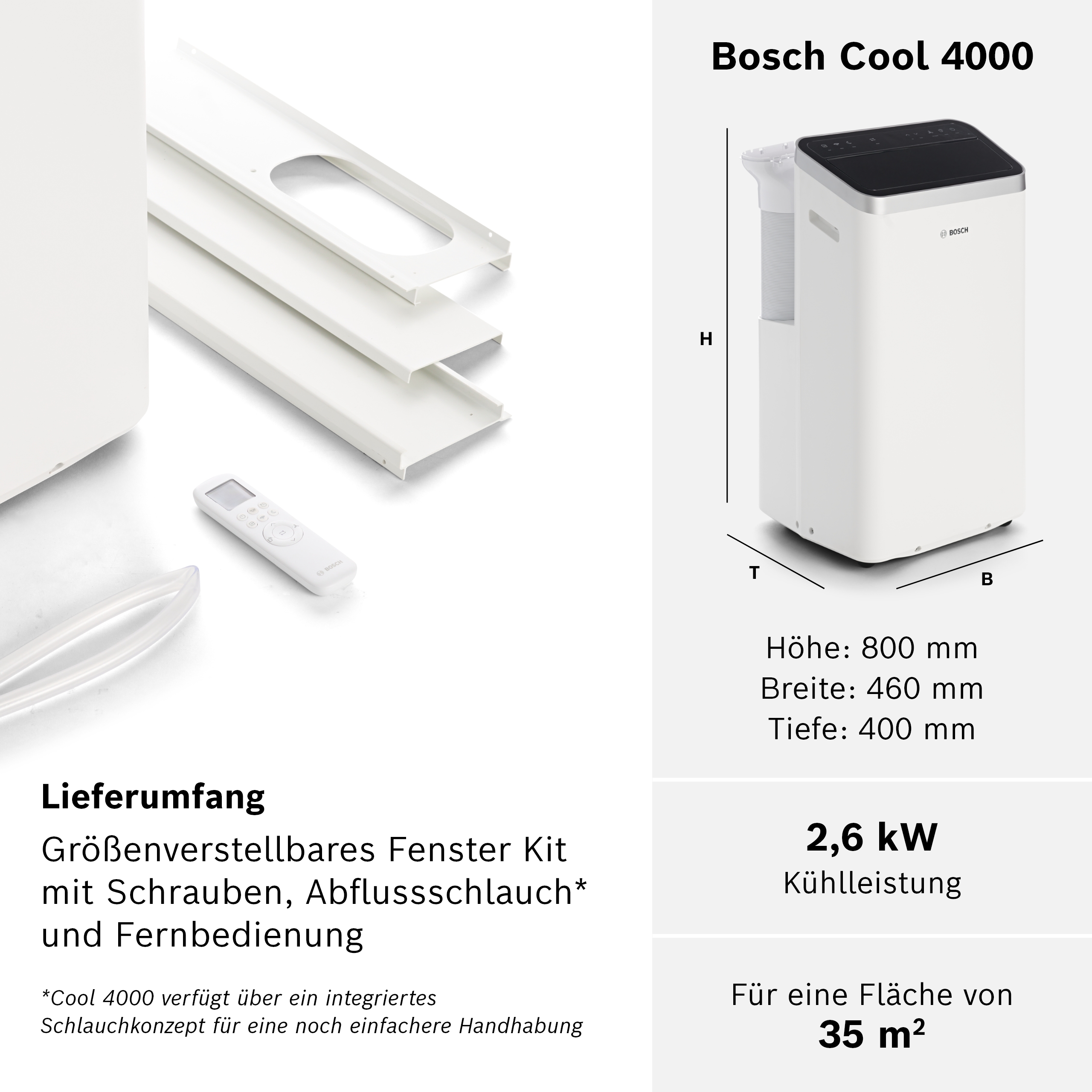 Bosch Cool 2000 Mobiles Klimagerät - 3in1, Energierating A - Bild 17 von 26
