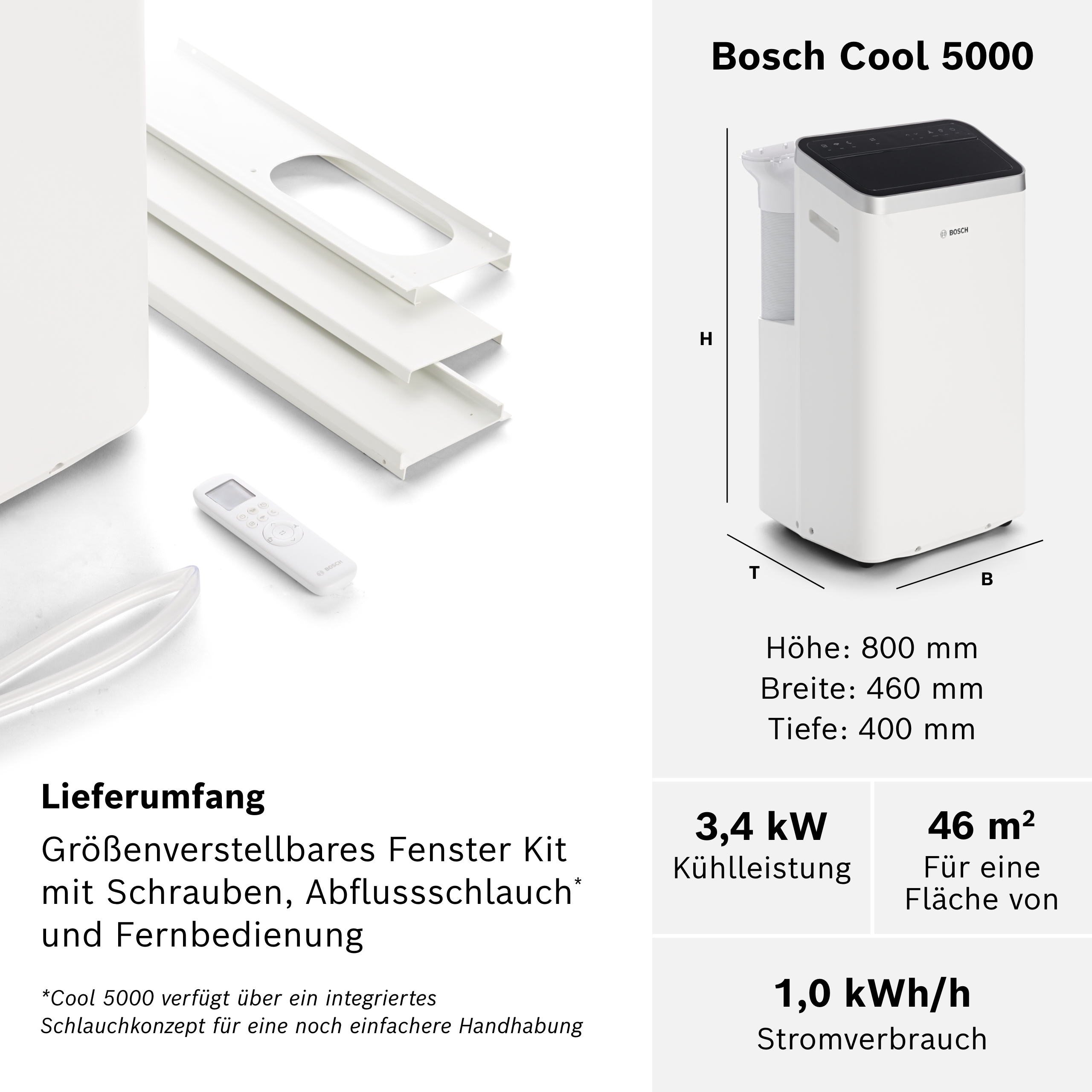 Bosch Cool 2000 Mobiles Klimagerät - 3in1, Energierating A - Bild 24 von 26
