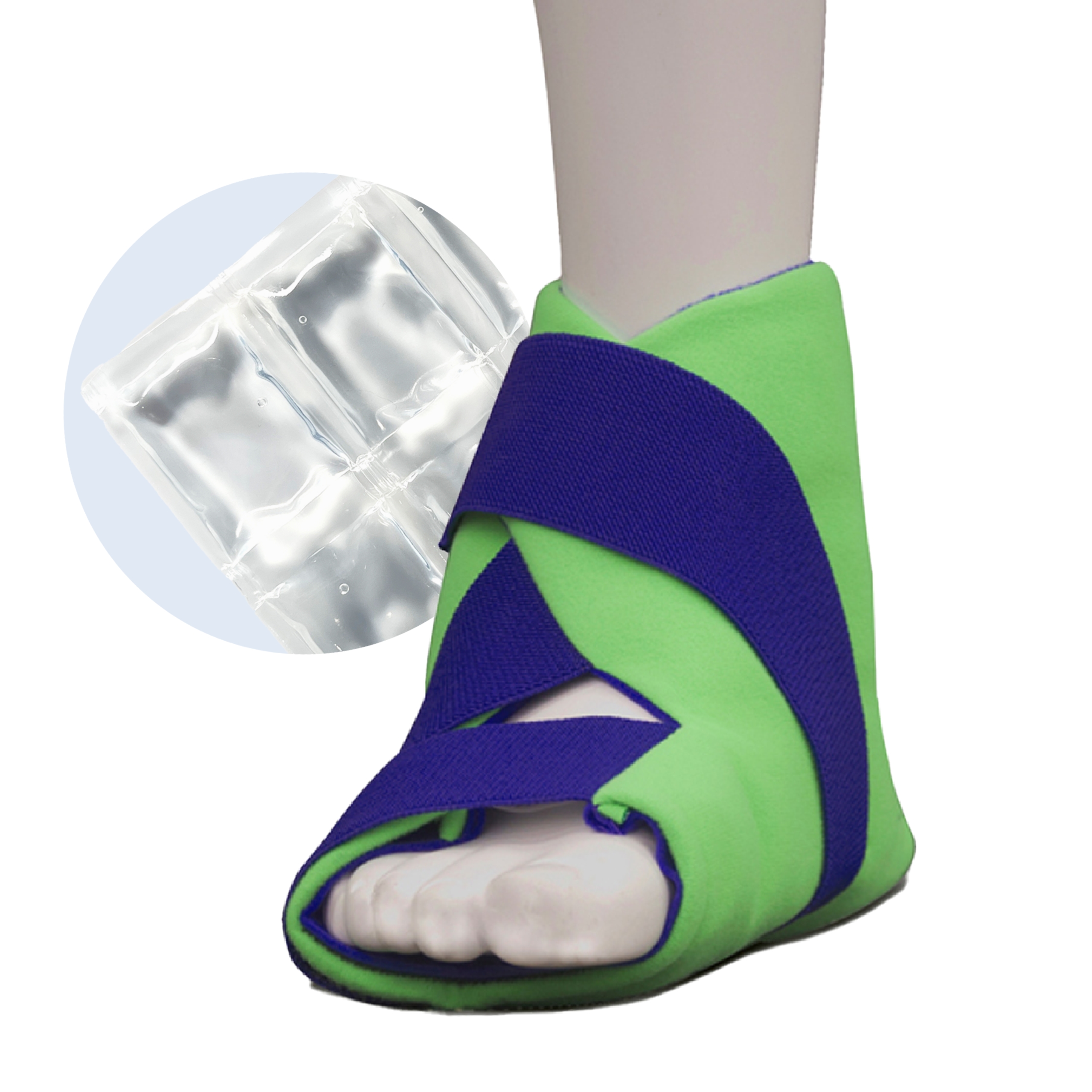 Brownmed Polar Ice Foot and Ankle Wrap, Cold Therapy Ice Pack, Universal Size (Color May Vary) - Made in USA