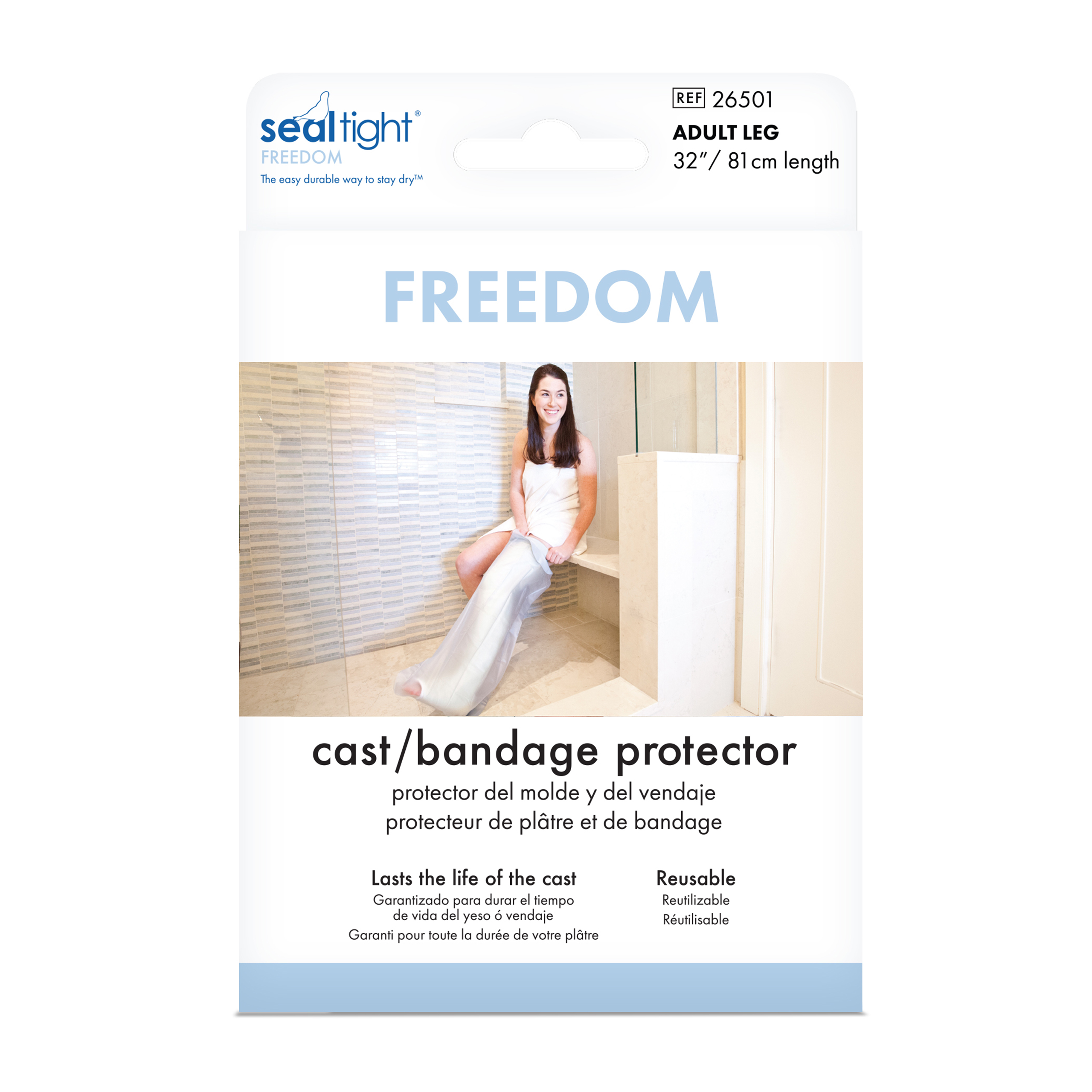 Brownmed Seal-Tight Adult Freedom Cast Protector ‚Äì Latex-Free Waterproof Cast and Wound Cover ‚Äì Leg Cast and Bandage Cover ‚Äì Easy to Use ‚Äì Durable and Reusable ‚Äì Lasts Life of Cast ‚Äì Made in USA