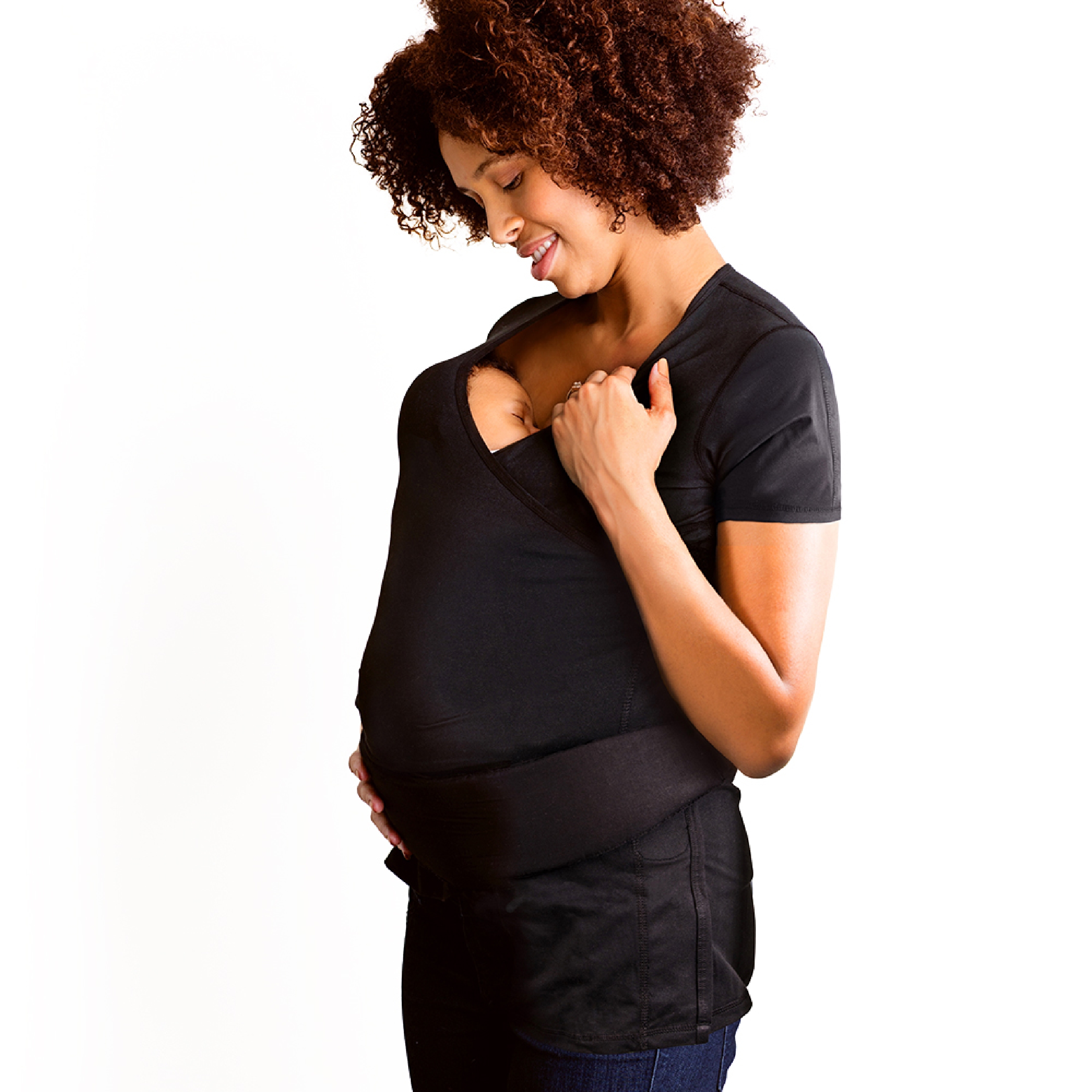 NuRoo Pocket Hands-Free, Skin-to-Skin Baby Carrier in Black, 2XL