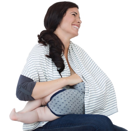 Brownmed Nuroo Nursing Scarf, Gray/Ivory Stripe