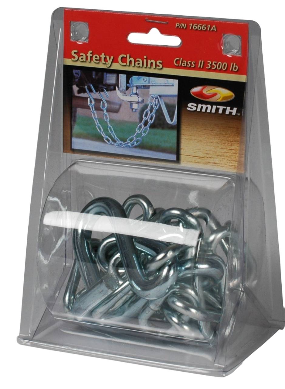 CE Smith - 16661A Class II Rating Safety Chain Set - S-Hook Chains for Boat Towing Safety - 3500 lbs