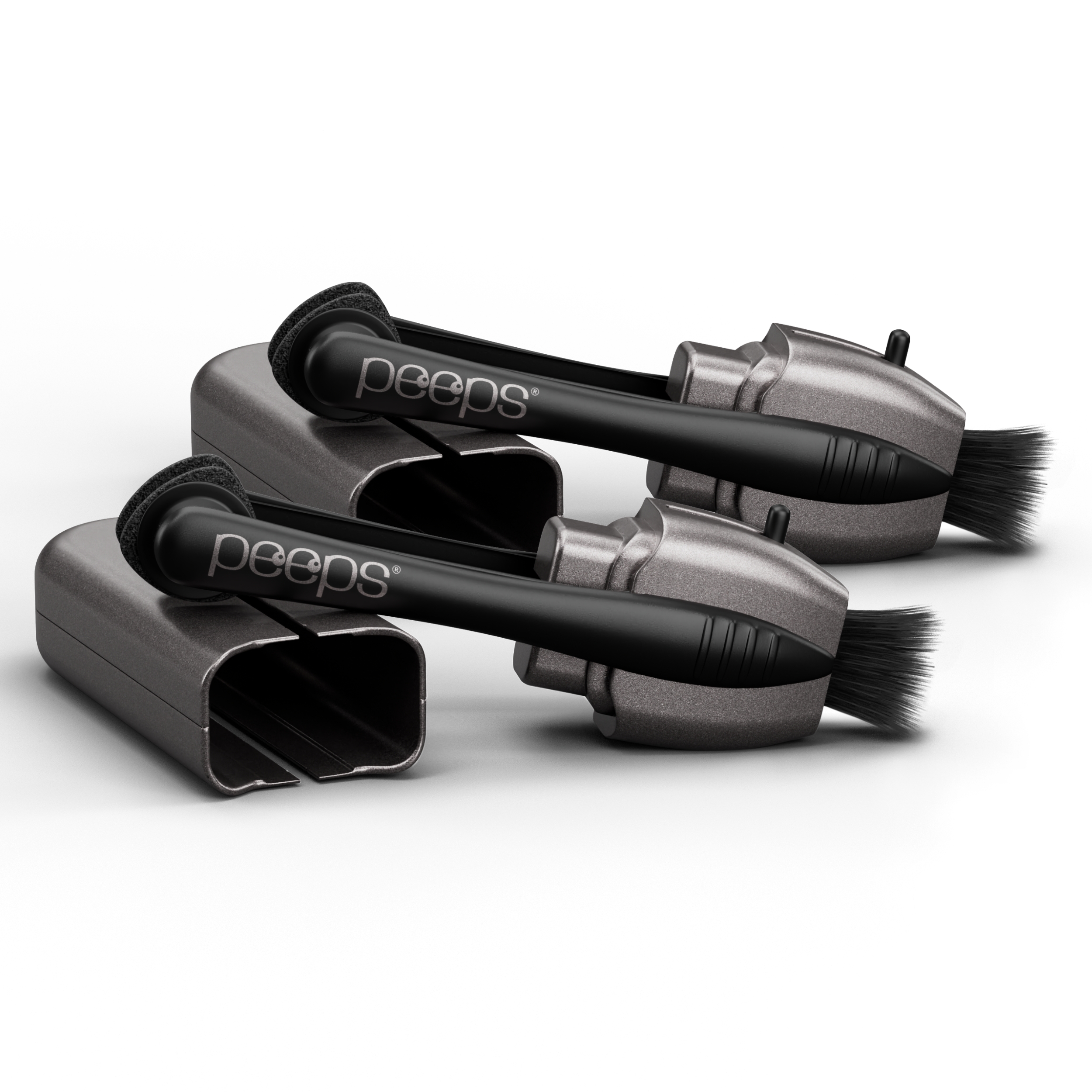 CarbonKlean Peeps Eyeglass Lens Cleaner - Efficient and Durable Carbon Microfiber Technology - Exclusively Used by NASA - 500 Uses (Silver, 2 Pack)