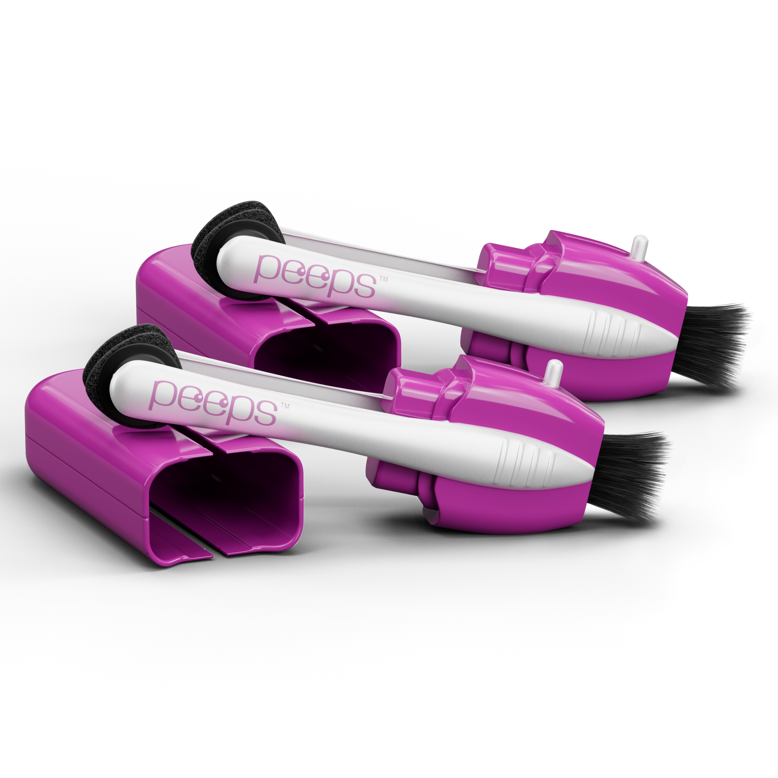 CarbonKlean Peeps Eyeglass Lens Cleaner - Efficient and Durable Carbon Microfiber Technology - Exclusively Used by NASA - 500 Uses (Purple, 2 Pack)