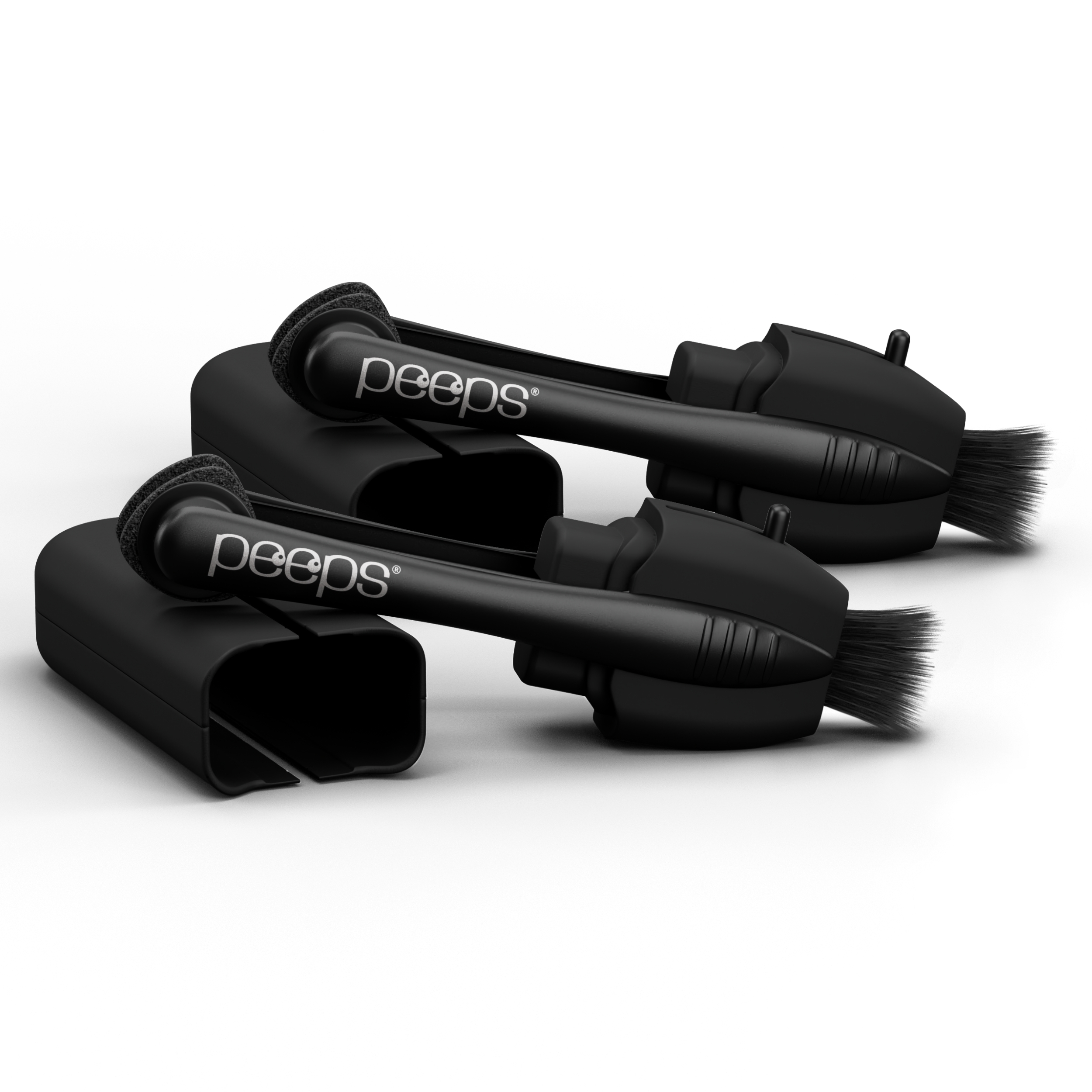 CarbonKlean Peeps Eyeglass Lens Cleaner - Efficient and Durable Carbon Microfiber Technology - Exclusively Used by NASA - 500 Uses, Soft Touch Black (2 Pack)