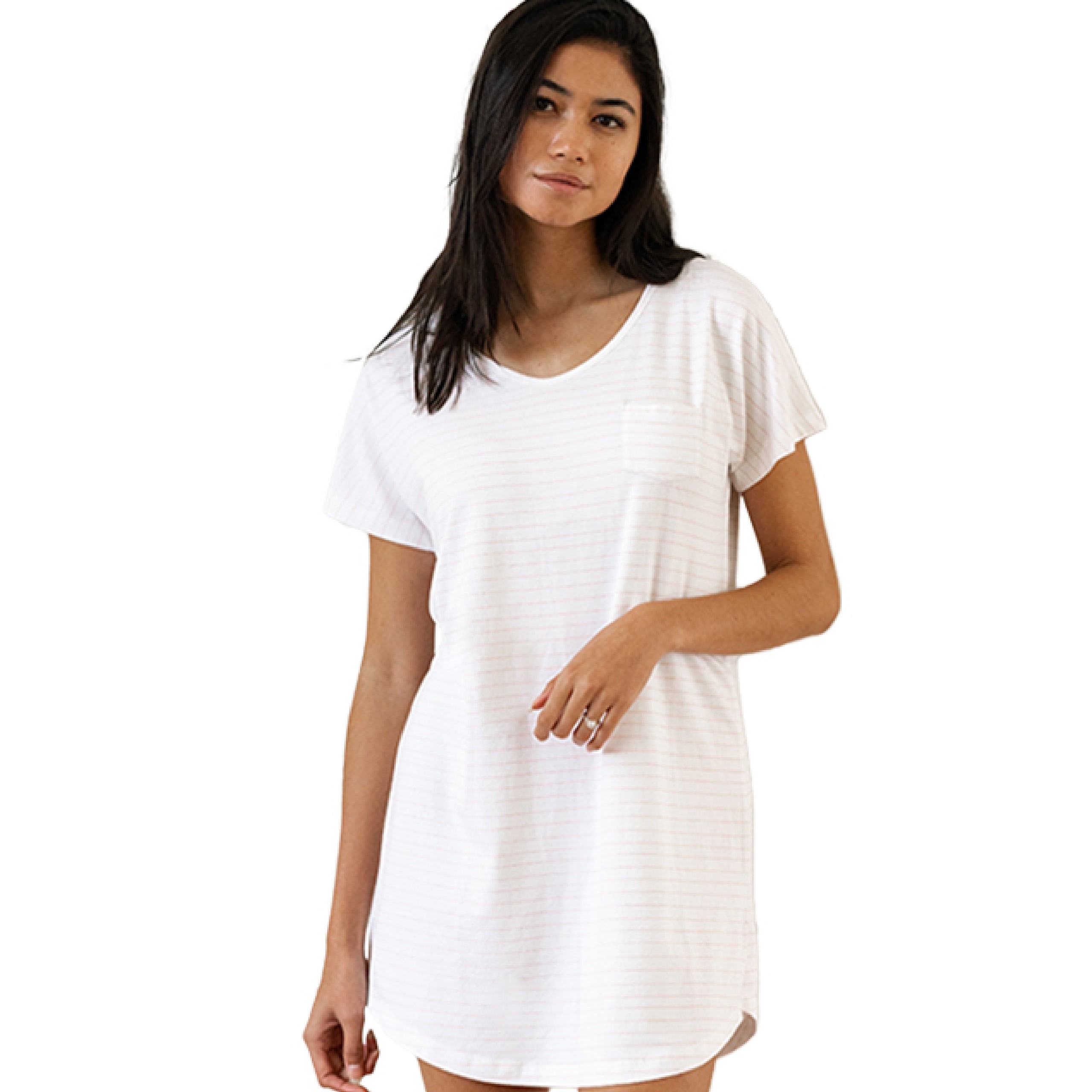 Cariloha - Women's V-Neck Sleep Shirt - Soft Pink - M