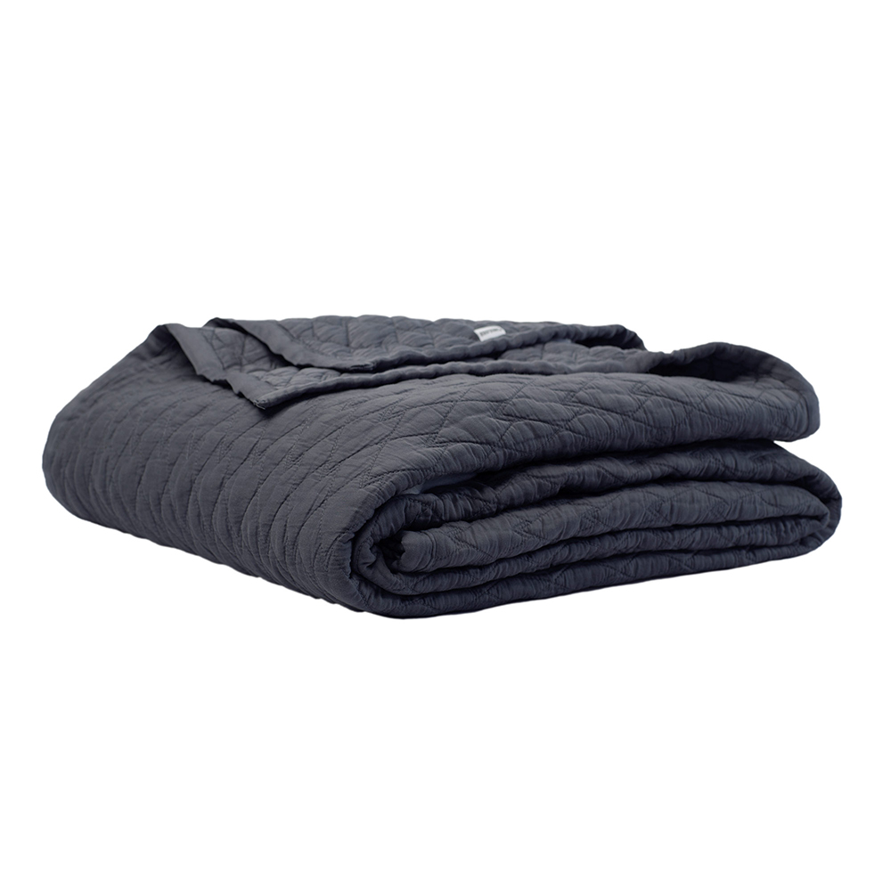 Cariloha Diamond Stitch Bamboo Quilt - Warm Blanket for Queen Bed - Blue Lagoon - Queen, 68