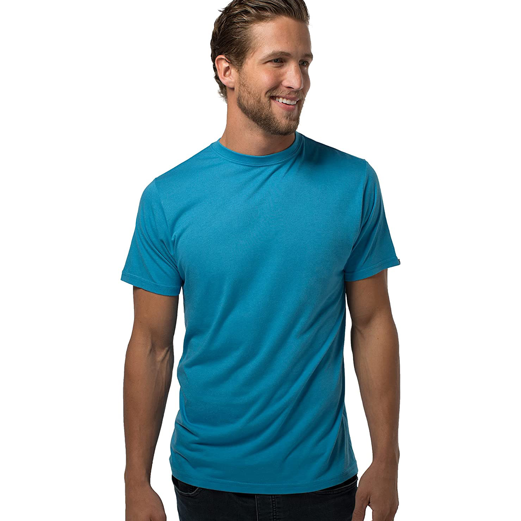 Cariloha Bamboo Crew Tee - Moisture Wicking Bamboo-Viscose Crewneck T Shirt for Men - XXX-Large - Caribbean Blue