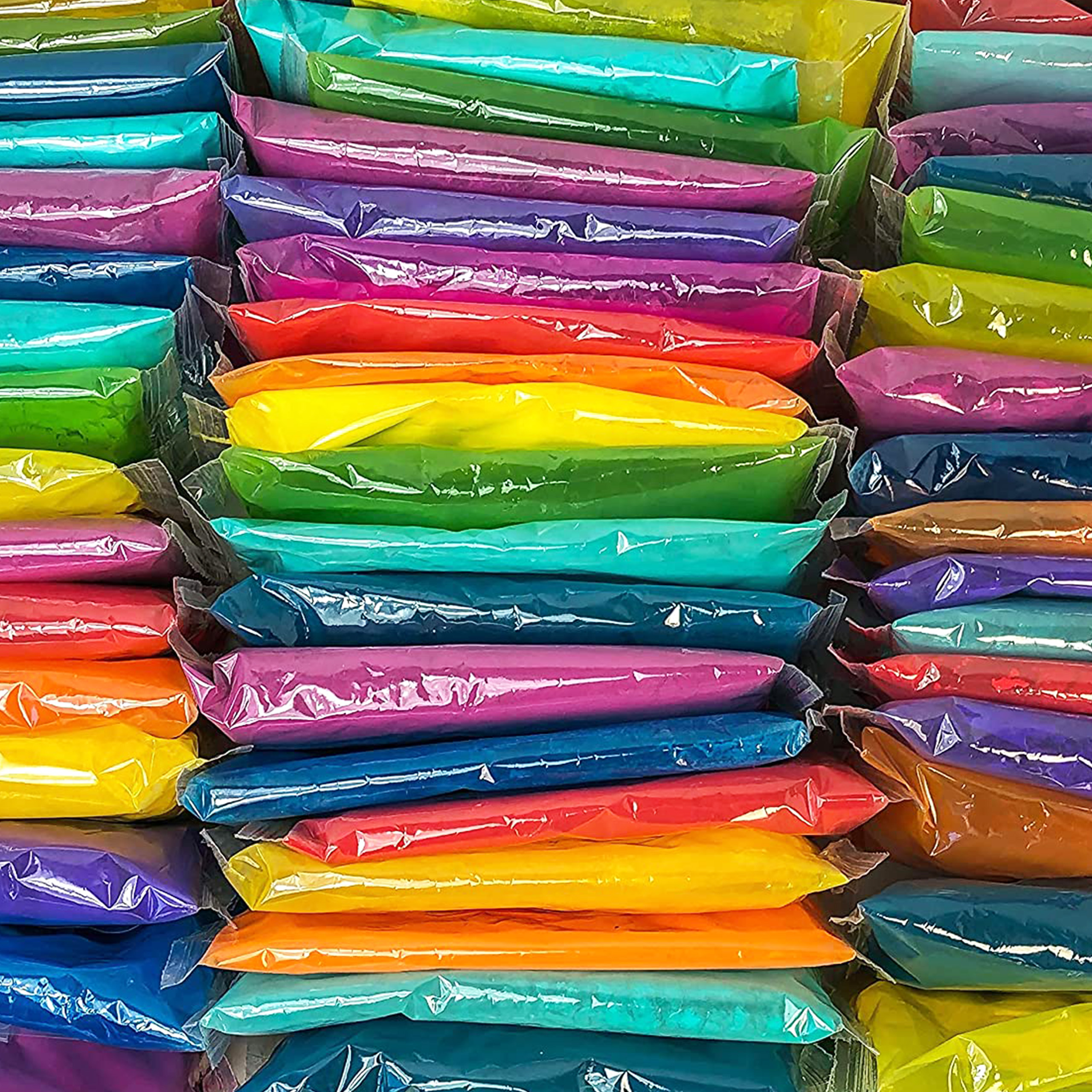 Chameleon Colors - 120 Individual Assorted Holi Powder Bags - 100 Grams Each - 10 Color Variety