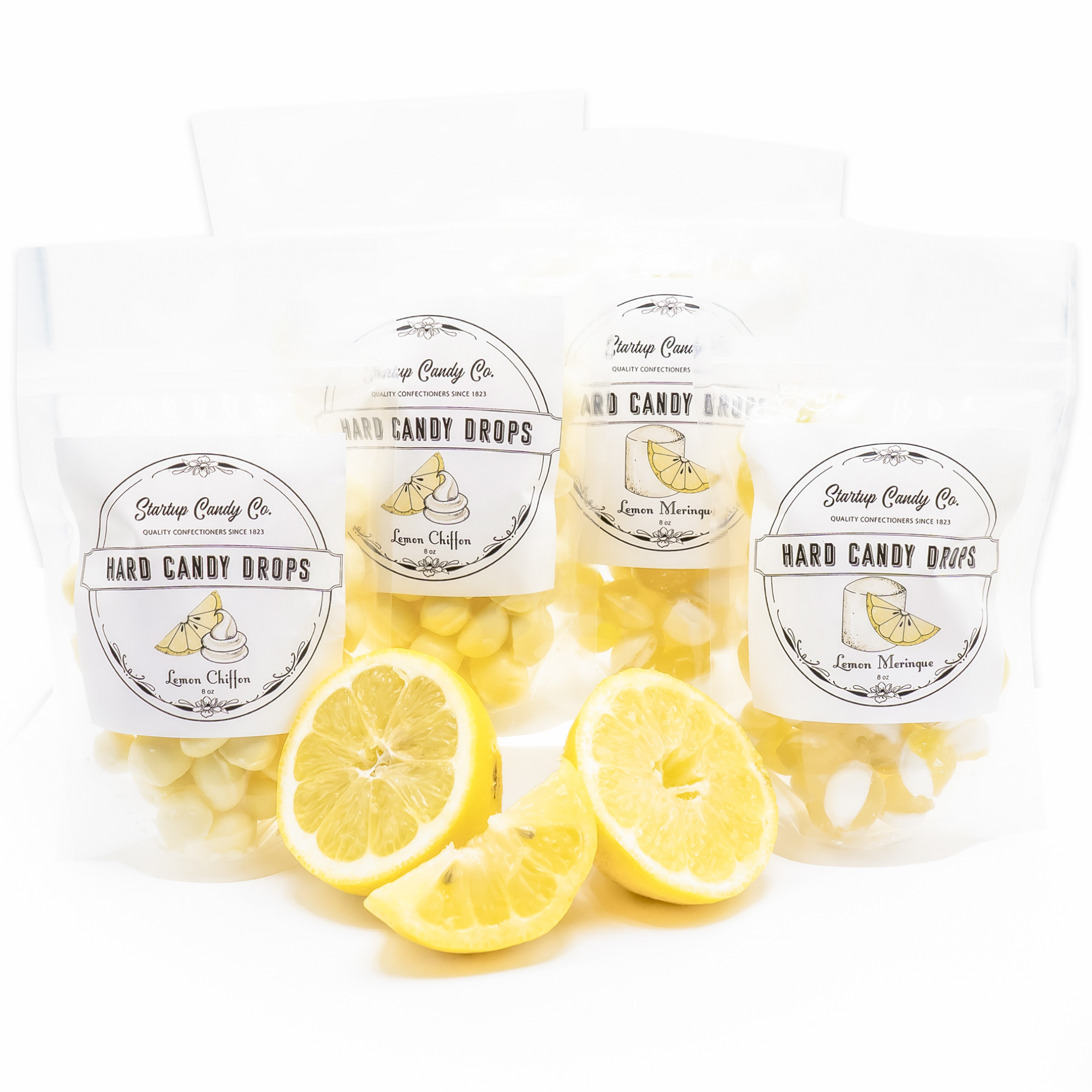 Startup Candy - Lemon Lovers - Old Fashioned Hard Candy Drops - 2 Flavor Variety Pack - Lemon Meringue & Lemon Chiffon