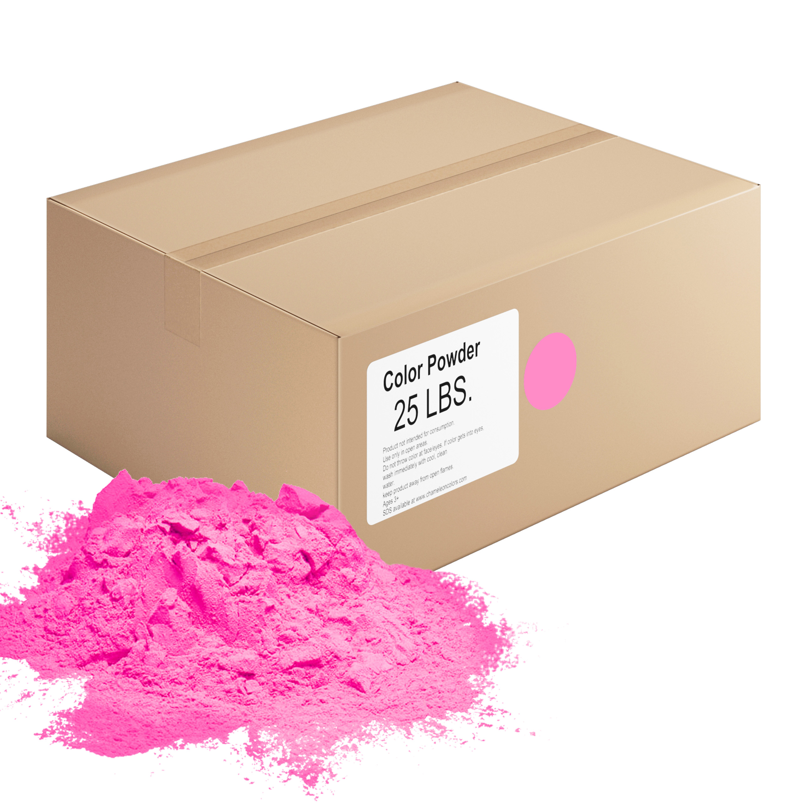 Chameleon Colors - Bulk Color Powder - Pink Holi Colored Chalk - 25 Pounds