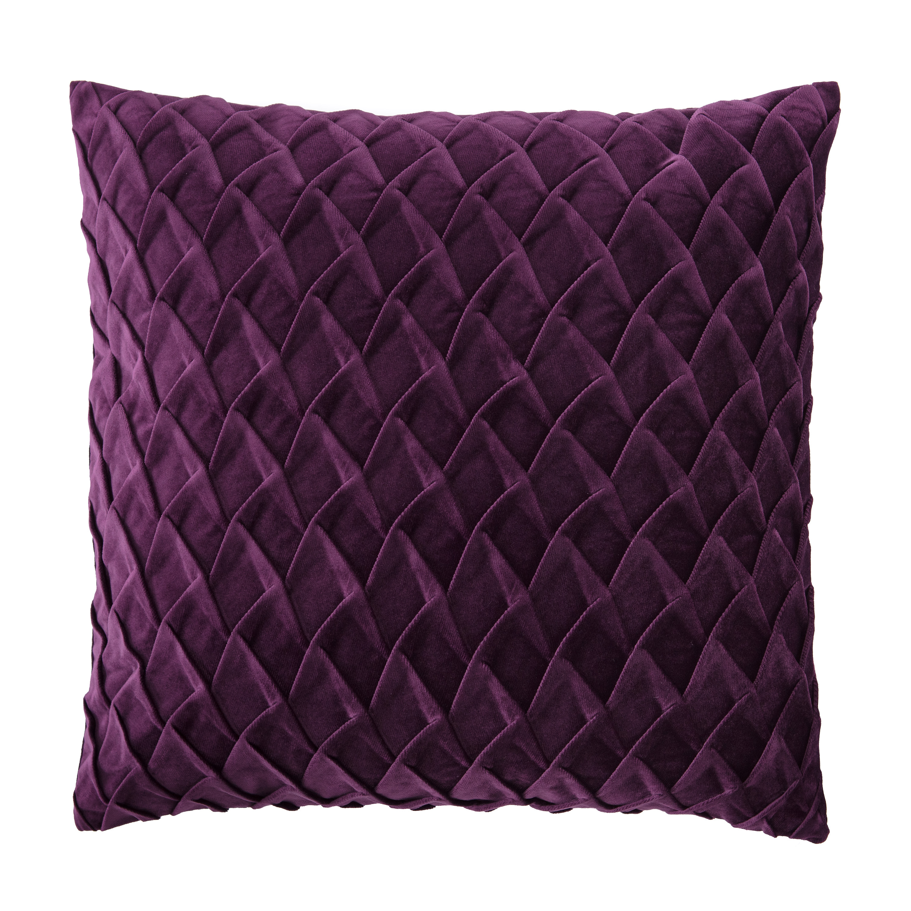 Chanasya Gem Textured Velvet Throw Pillow Cover - Bright and Colorful Super Soft Modern Decorative Home Decor for Sofa, Chair, and Bed (18x18 Inches) Plum