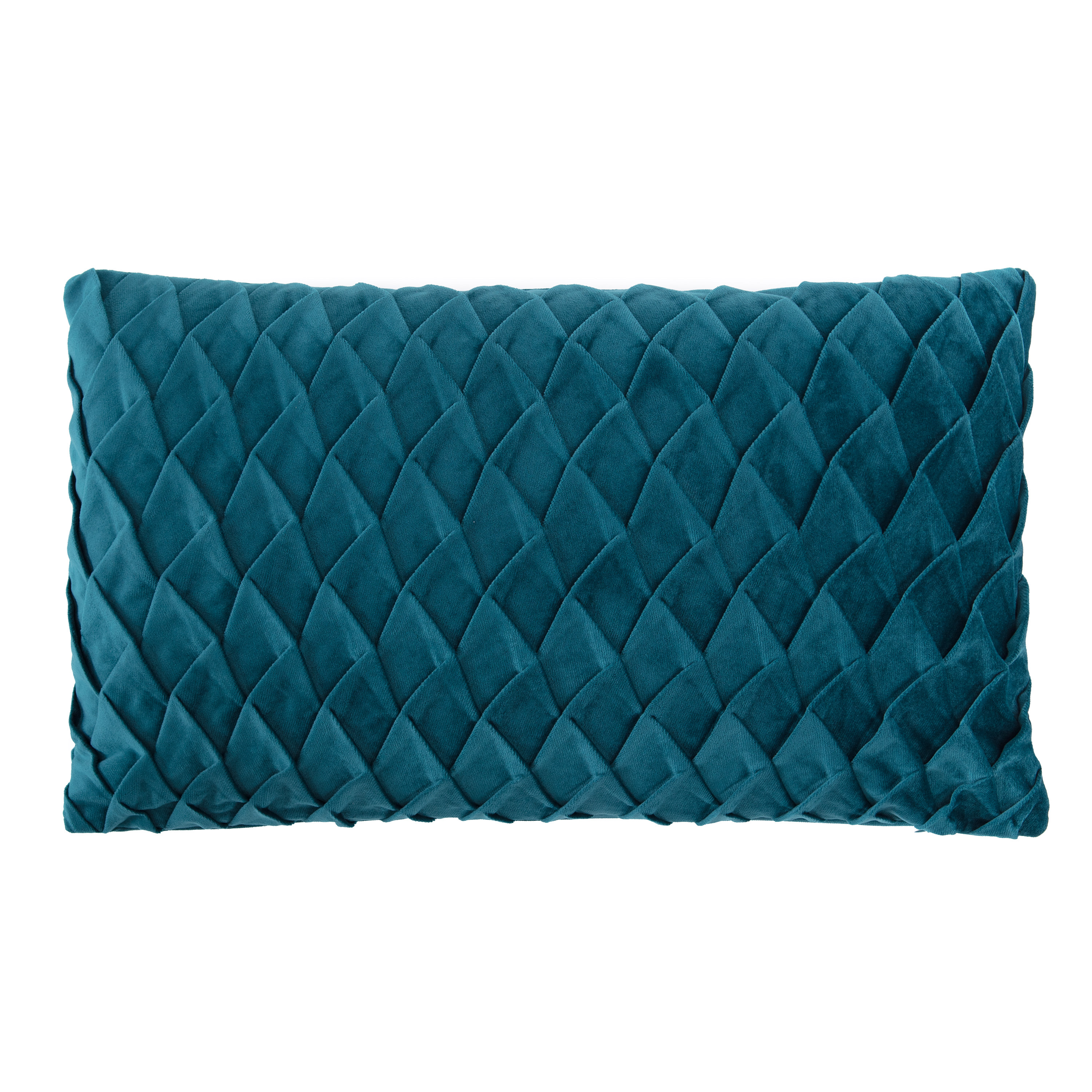 Chanasya Gem Textured Velvet Lumbar Throw Pillow Cover - Bright and Colorful Super Soft Modern Decorative Home Decor for Sofa, Chair, and Bed (12x20 Inches) Teal