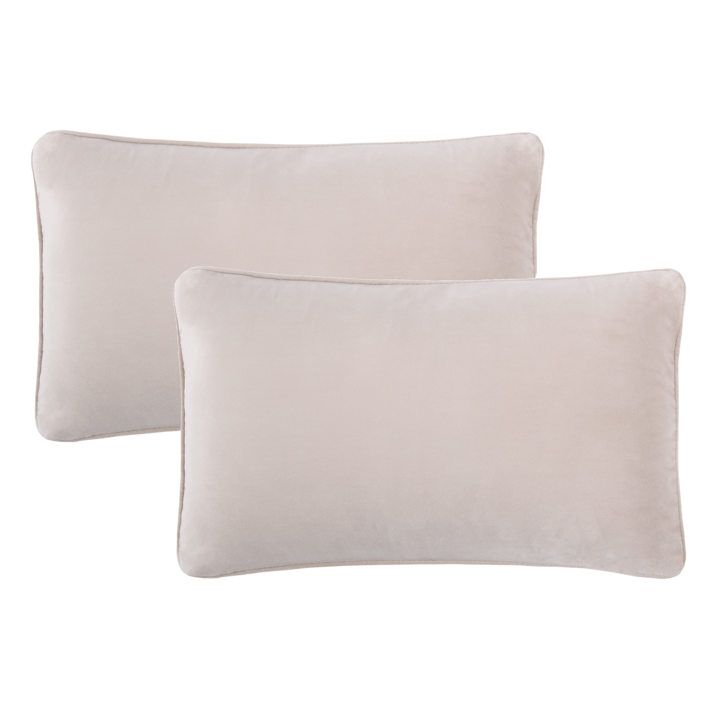 Chanasya Ultra Soft Velvet Lumbar Throw Pillow Cover - Bright and Colorful Super Soft Modern Decorative Home Decor for Sofa, Chair, and Bed (12x20 Inches) Off White 2 Piece Set