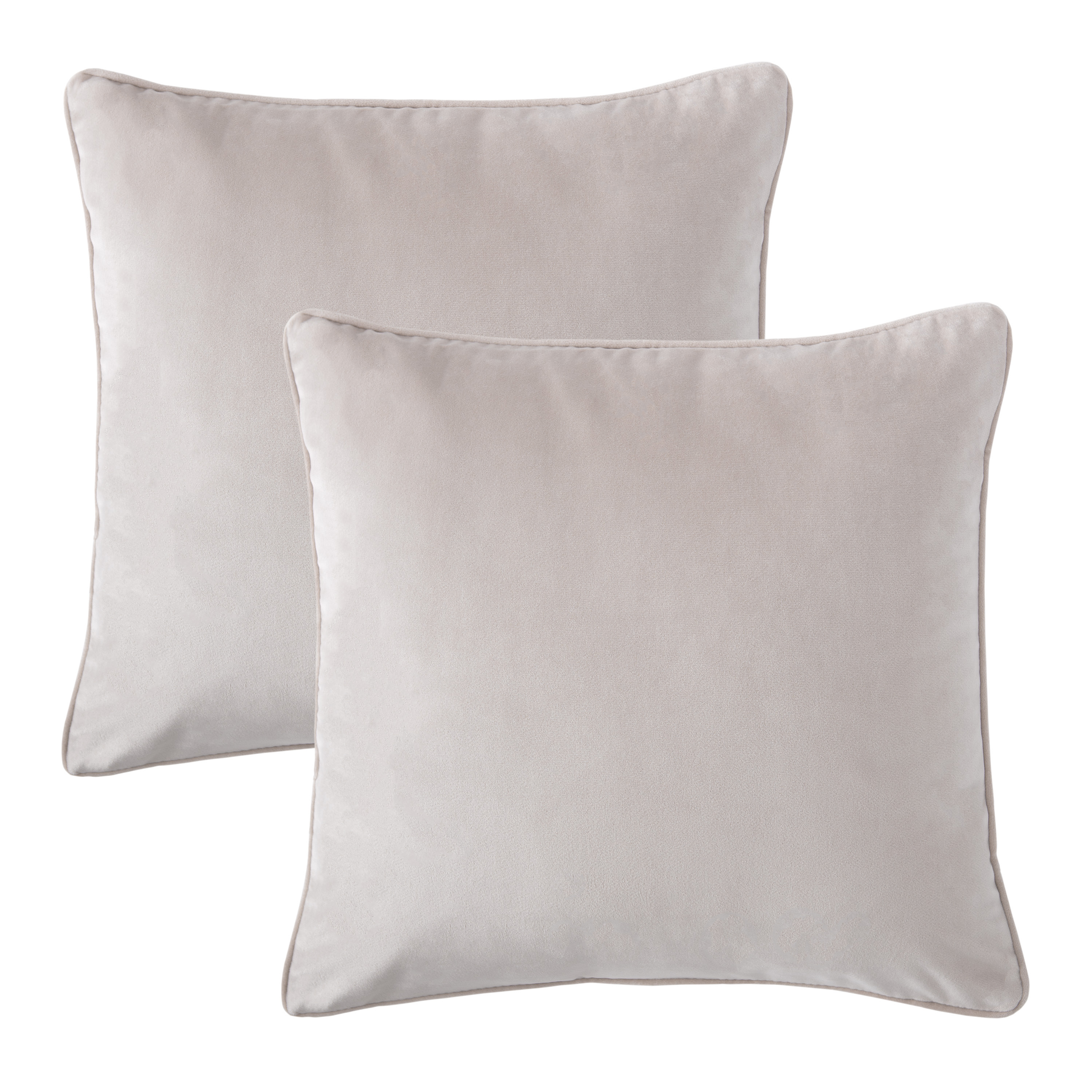 Chanasya Ultra Soft Velvet Throw Pillow Cover - Bright and Colorful Super Soft Modern Decorative Home Decor for Sofa, Chair, and Bed (18x18 Inches) Off White 2 Piece Set