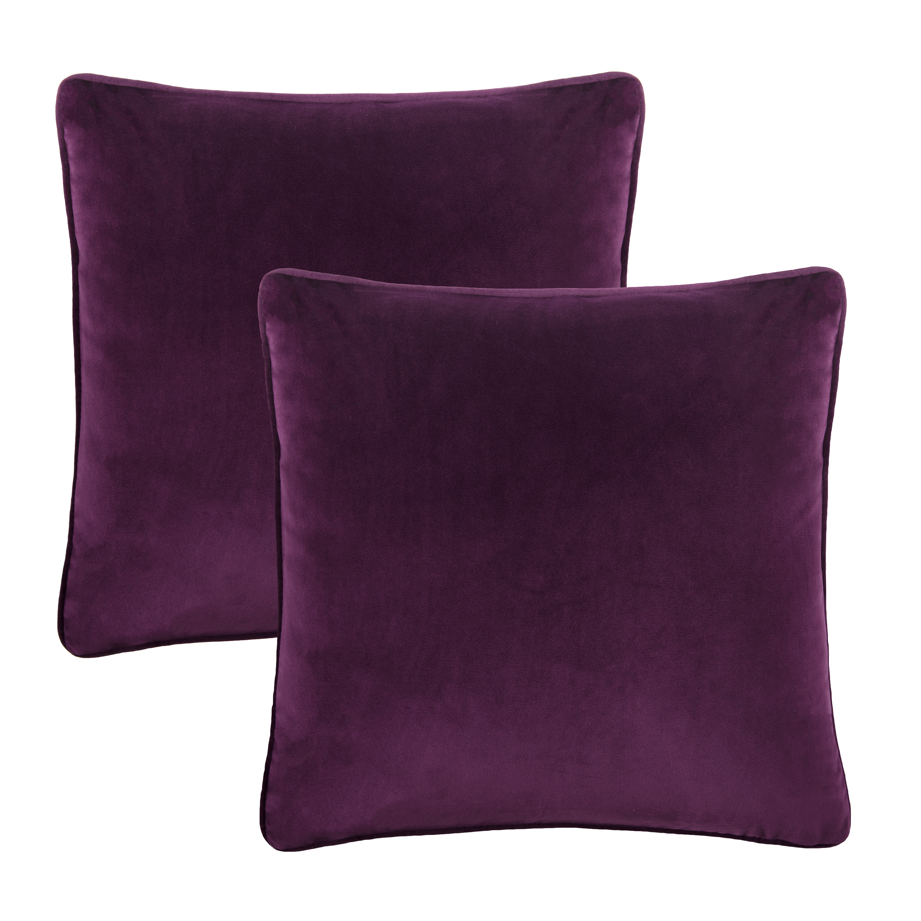 Chanasya Ultra Soft Velvet Throw Pillow Cover - Bright and Colorful Super Soft Modern Decorative Home Decor for Sofa, Chair, and Bed (20x20 Inches) Plum 2 Piece Set