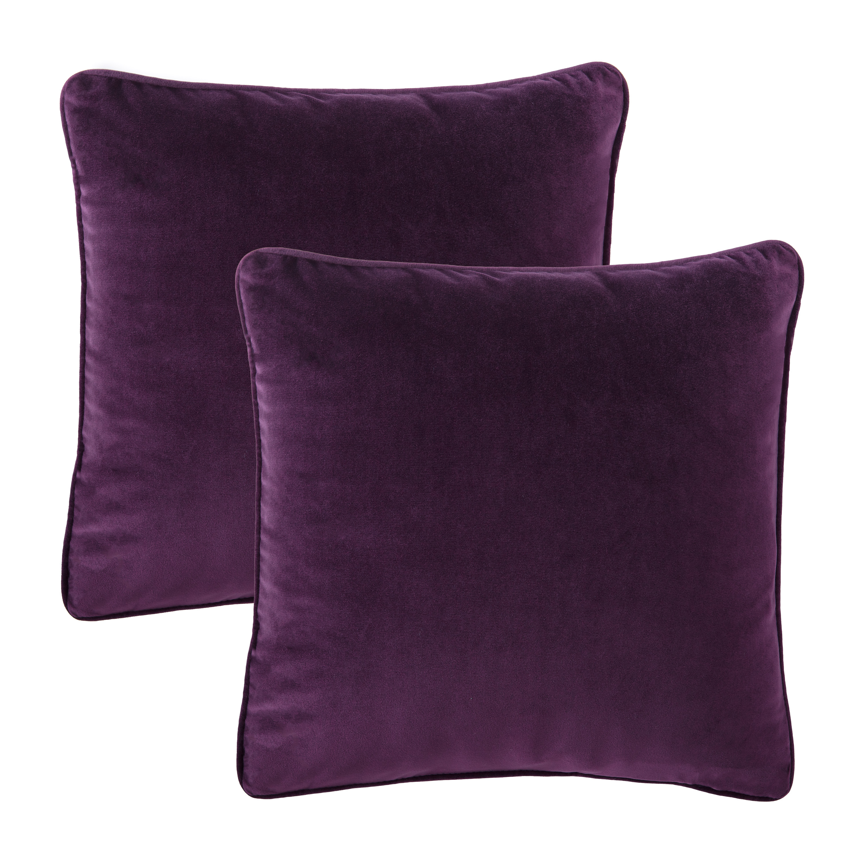 Chanasya Ultra Soft Velvet Throw Pillow Cover - Bright and Colorful Super Soft Modern Decorative Home Decor for Sofa, Chair, and Bed (18x18 Inches) Plum 2 Piece Set