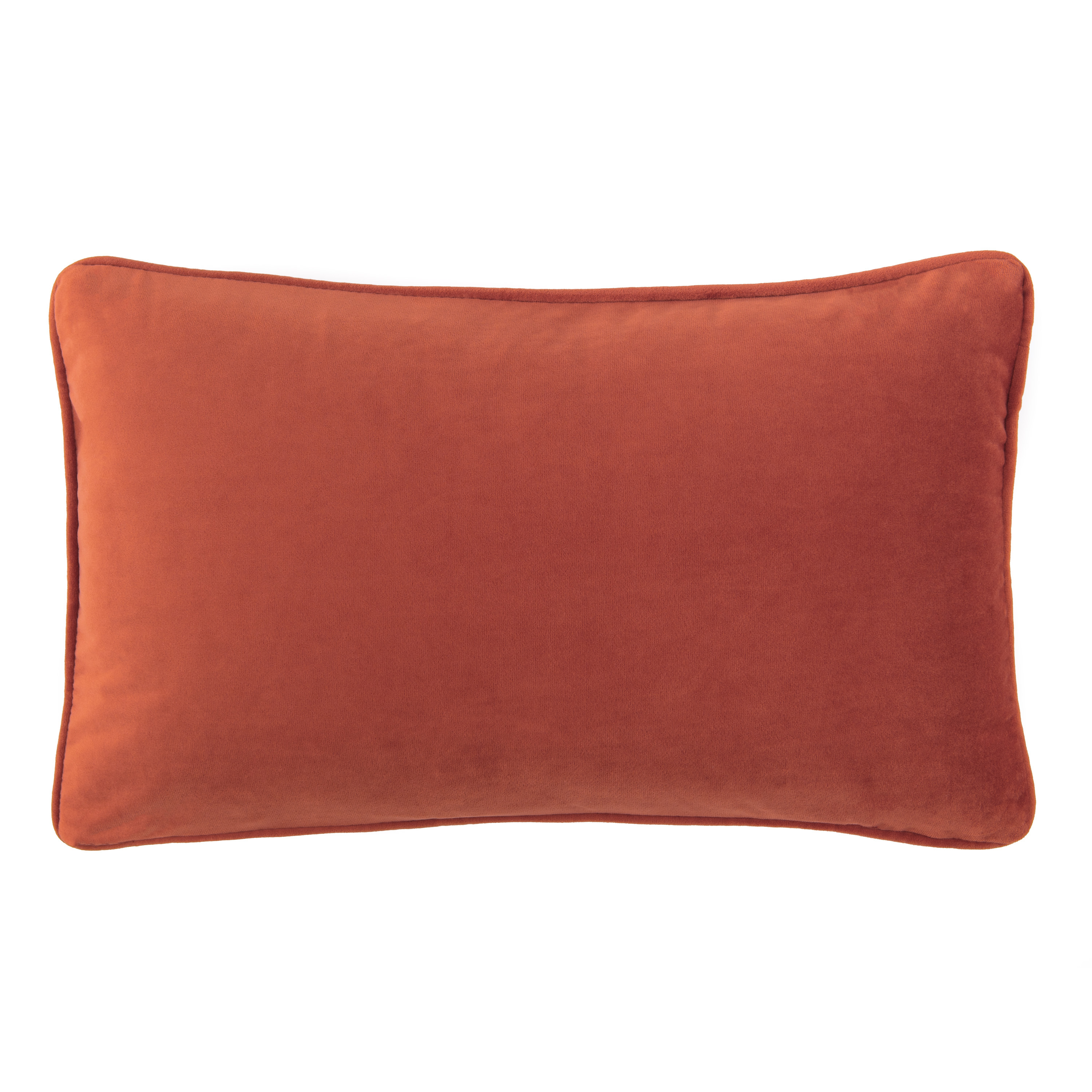 Chanasya Ultra Soft Velvet Lumbar Throw Pillow Cover - Bright and Colorful Super Soft Modern Decorative Home Decor for Sofa, Chair, and Bed (12x20 Inches) Rust