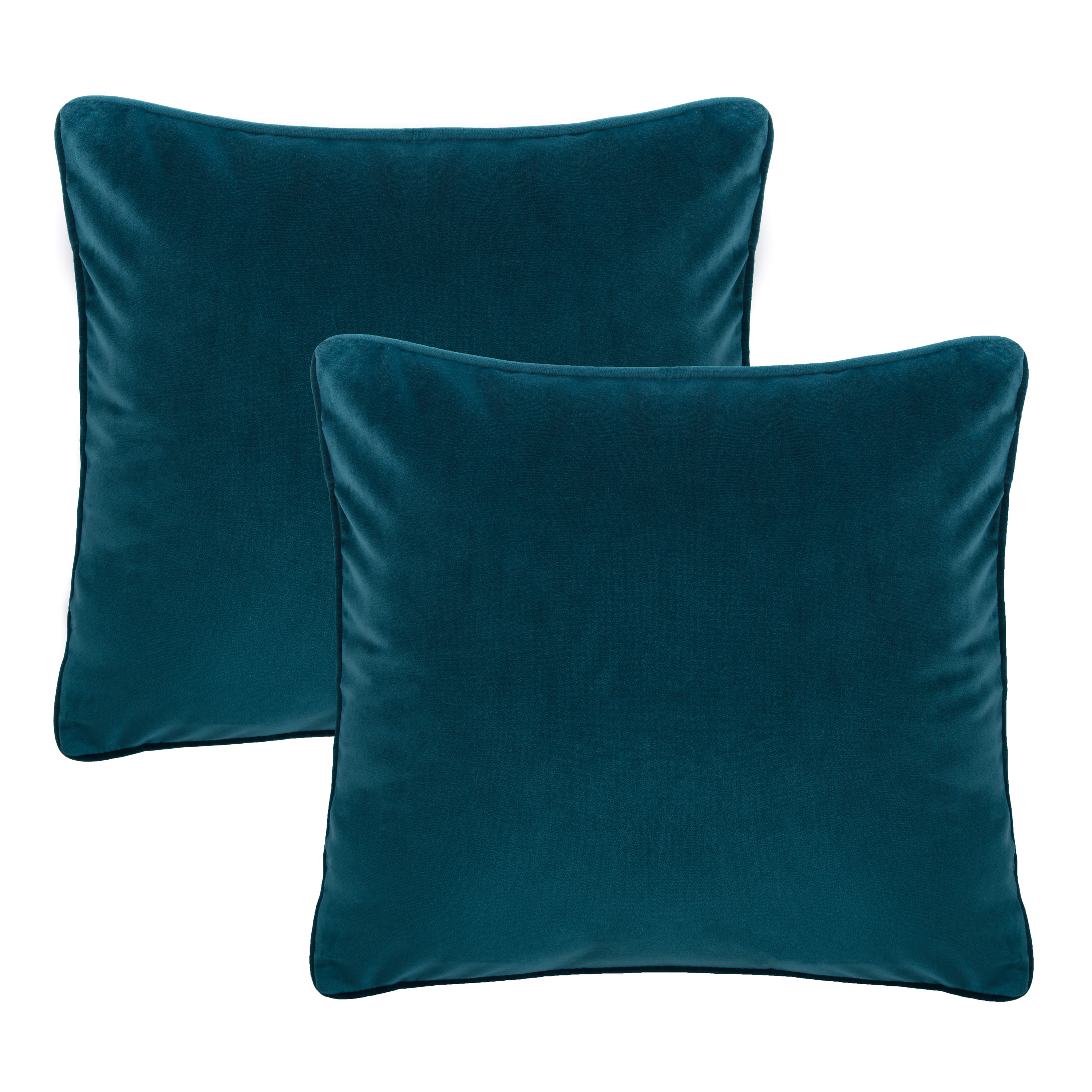 Chanasya Ultra Soft Velvet Throw Pillow Cover - Bright and Colorful Super Soft Modern Decorative Home Decor for Sofa, Chair, and Bed (18x18 Inches) Teal 2 Piece Set