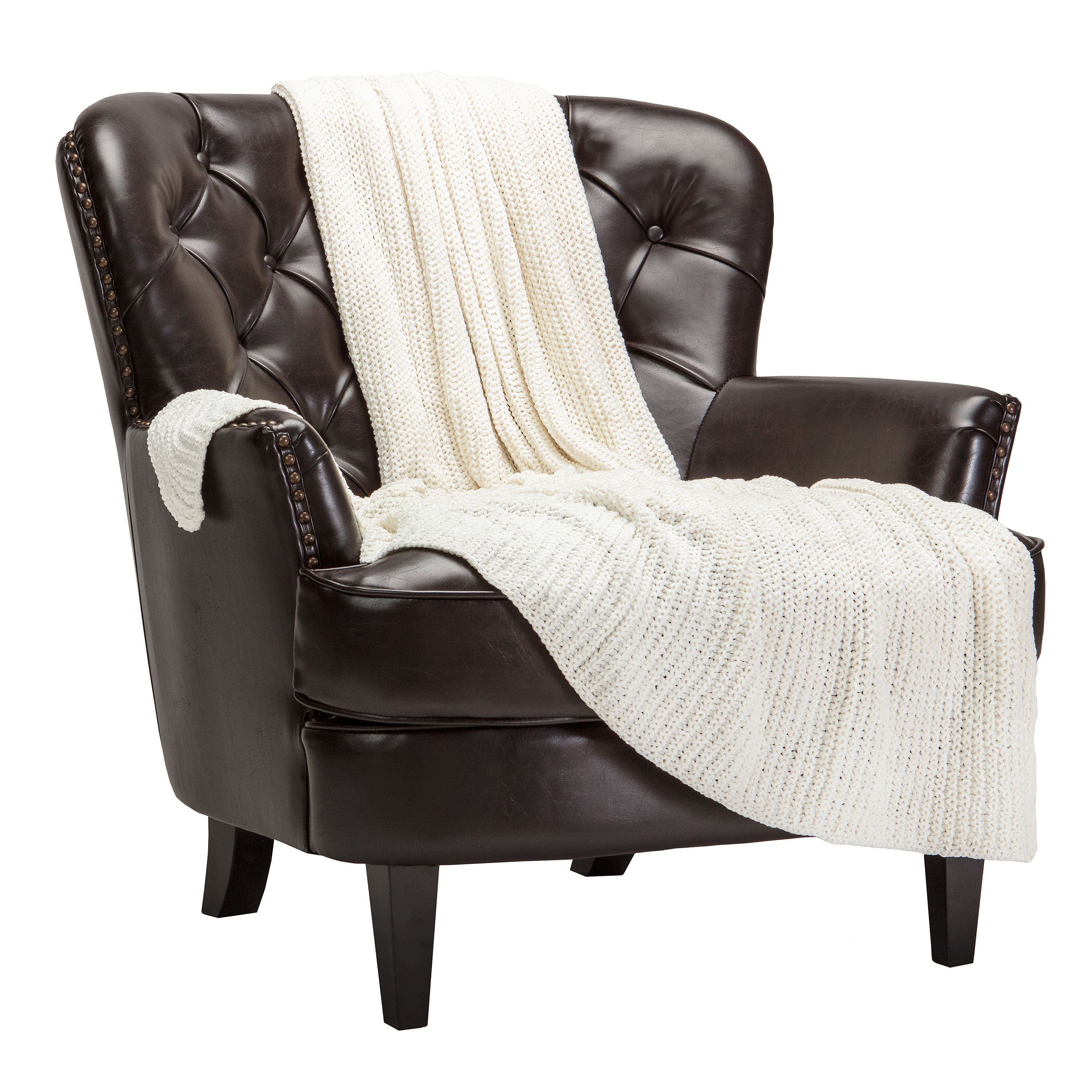 Chanasya Chenille Knit Super Soft Velvety Texture Throw Blanket - Cozy Classy Elegant Decorative with Subtle Shimmer for Sofa Chair Couch Bed Living Bed Room Off White Blanket - (50x65 Inches) Pearl