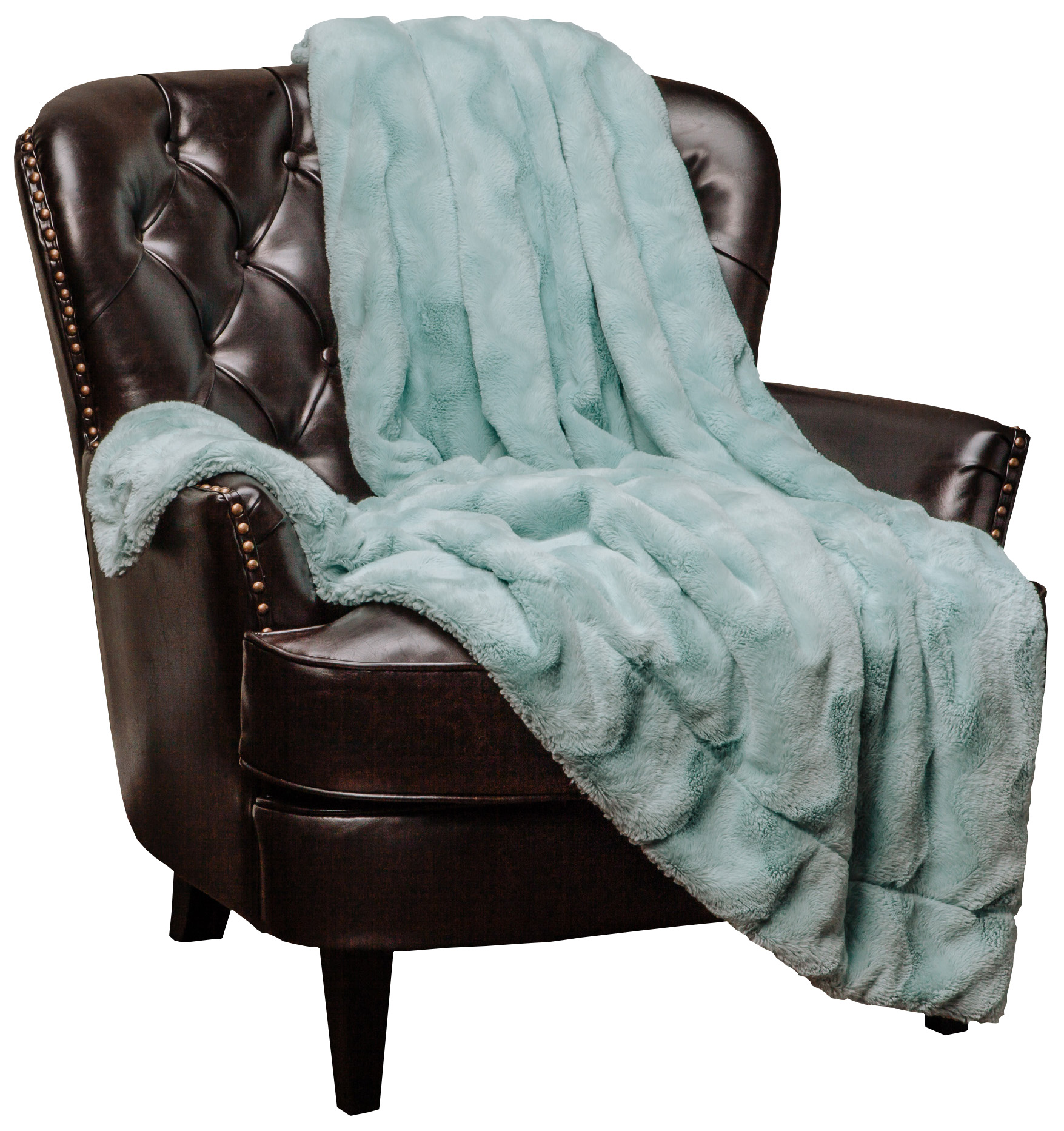 Chanasya Fuzzy Faux Fur Soft Wave Embossed Throw Blanket - Cozy and Warm Lightweight Reversible Sherpa for Couch, Home, Living Room, and Bedroom D√É¬©cor (50x65 Inches) Turquoise