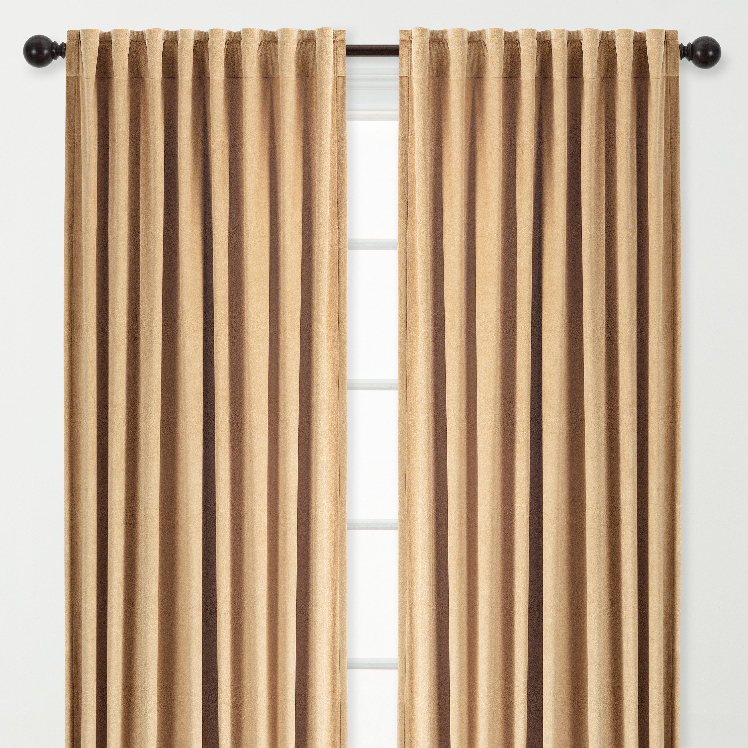 Chanasya Golden Yellow Velvet Curtains Panel Set 2 -Piece - Classy Partial Blackout Curtains Room Darkening Curtains Drapes for Living Room Bedroom - Window Treatment - 63 Inch Length Long - Gold
