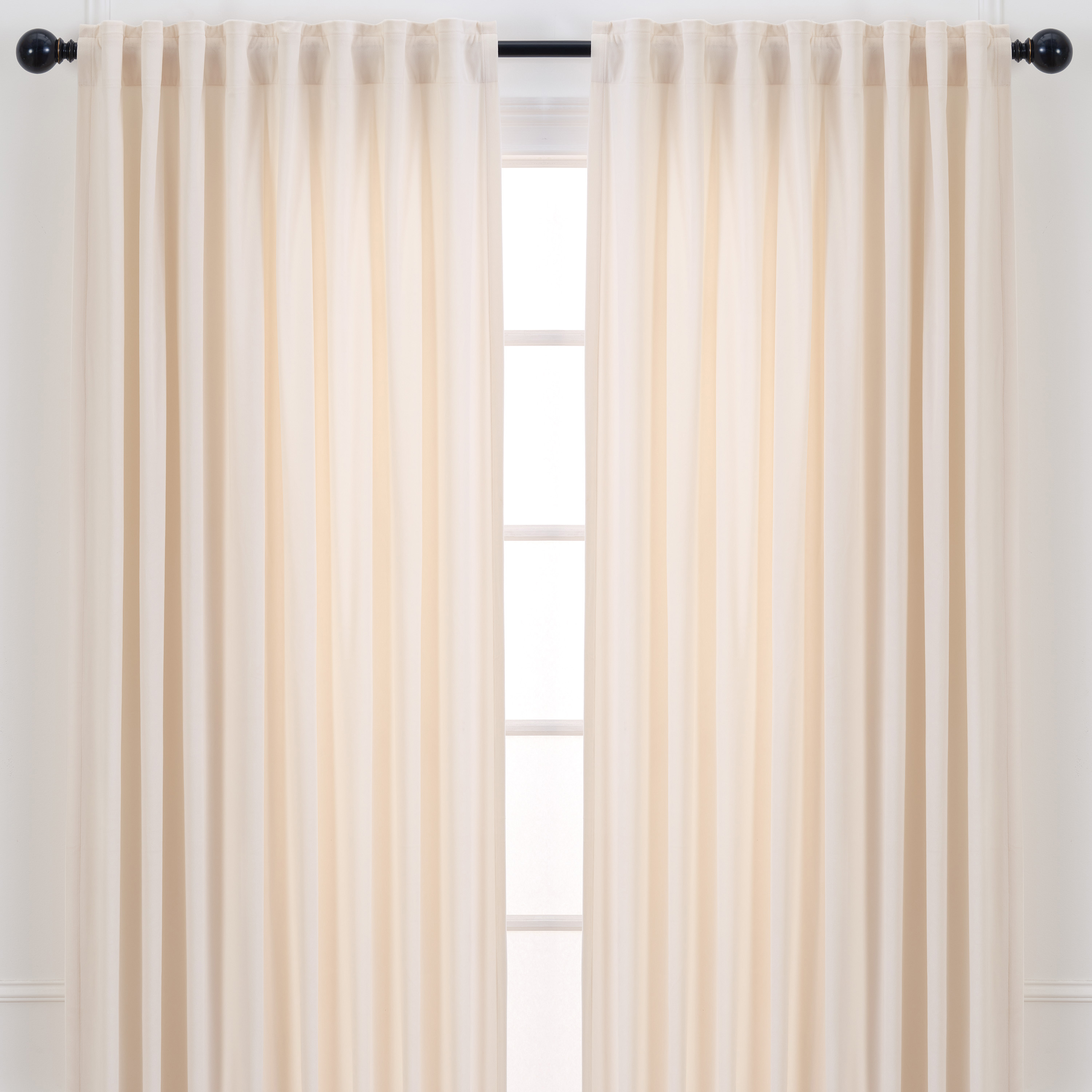 Chanasya Off White Velvet Curtains Panel Set 2 -Piece - Classy Partial Blackout Curtains Room Darkening Curtains Drapes for Living Room Bedroom - Window Treatment - 63 Inch Length Long - Tusk