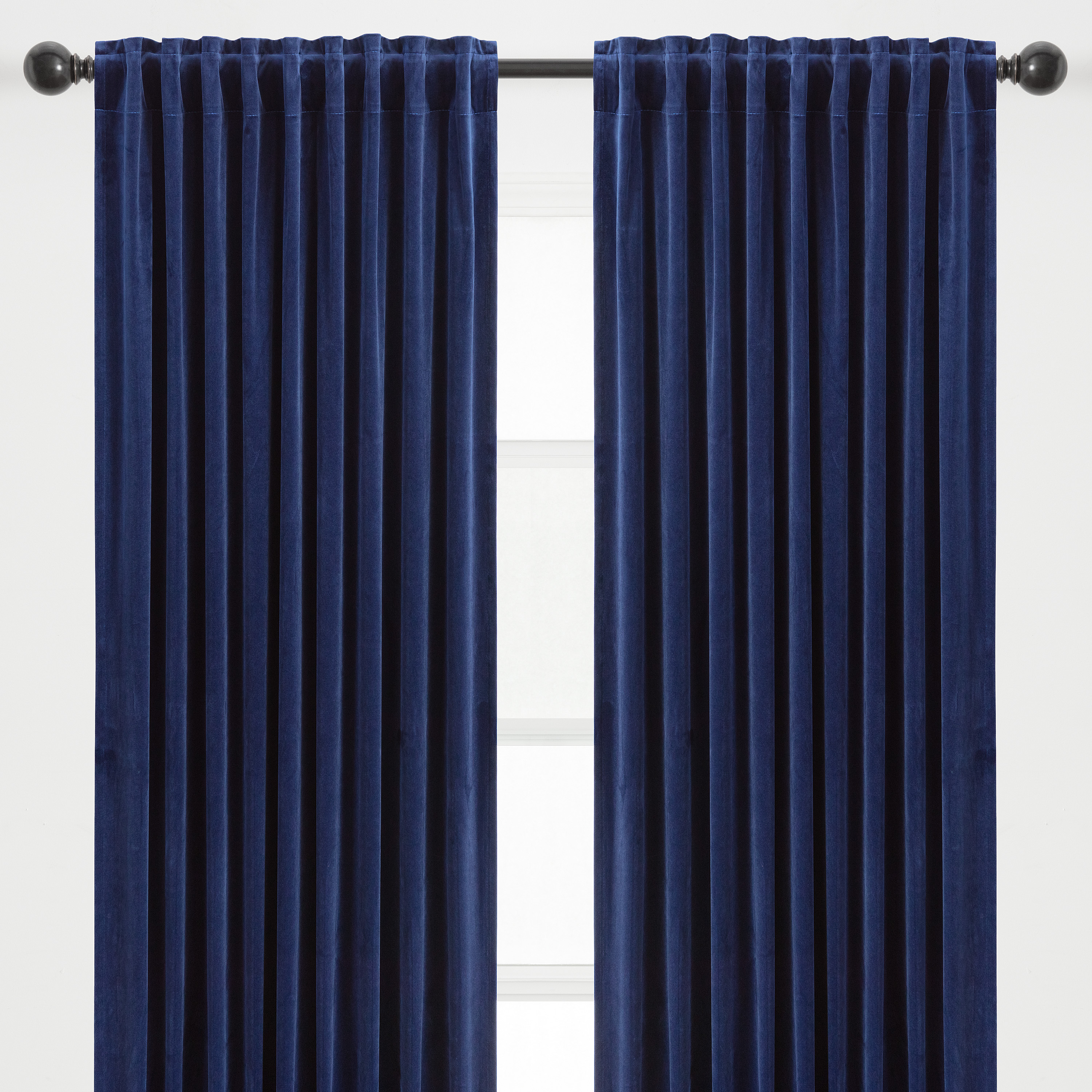 Chanasya 2-Panel Solid Classy Velvet Blackout Curtains - 3-in-1 Back Tab, Rod Pocket, Ring Tab - for Windows Living Room Bedroom - Partial Room Darkening Drapes for Privacy - 52 x 63 Inches - Indigo