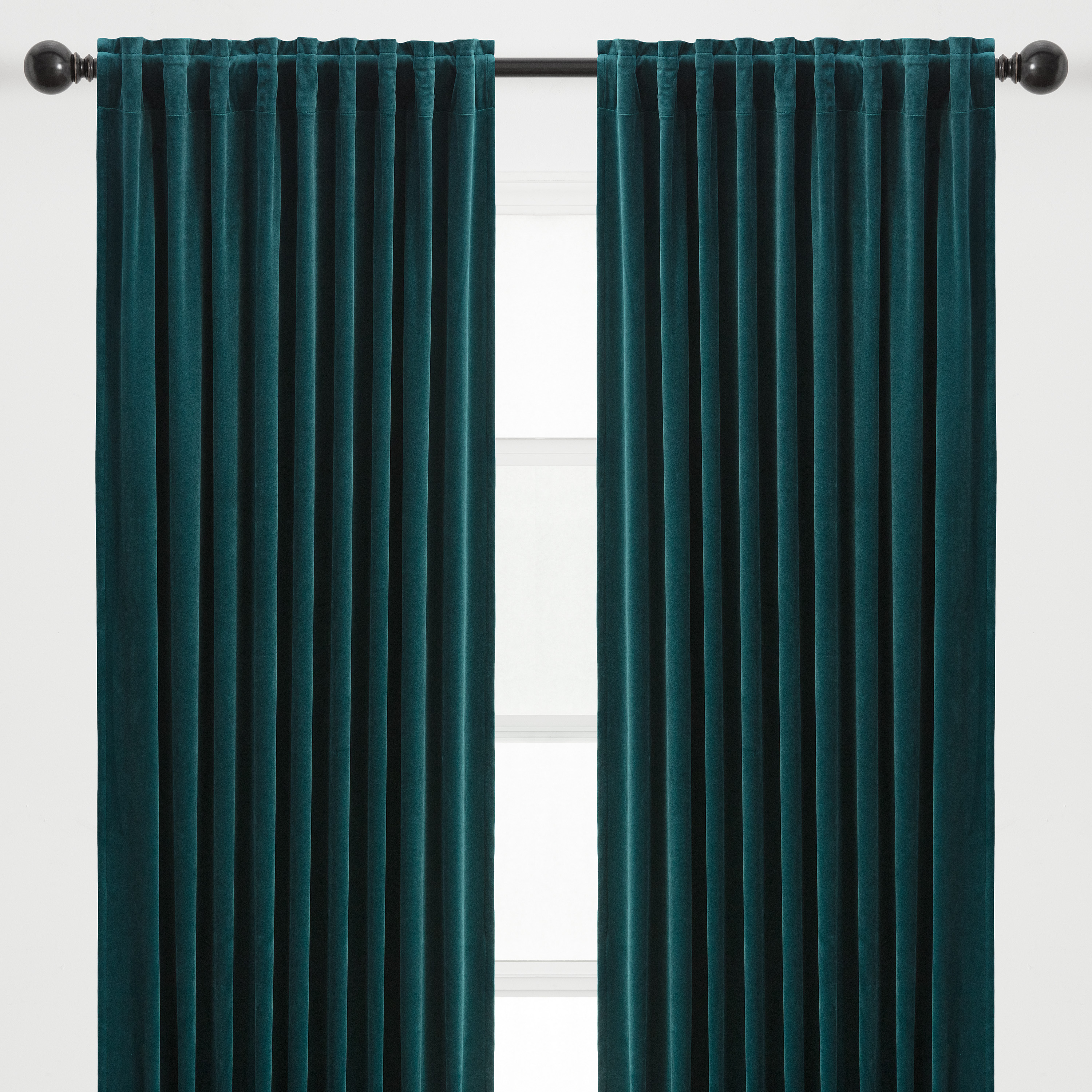 Chanasya 2-Panel Solid Classy Velvet Blackout Curtains - 3-in-1 Back Tab, Rod Pocket, Ring Tab - for Windows Living Room Bedroom - Partial Room Darkening Drapes for Privacy - 52 x 84 Inches - Teal