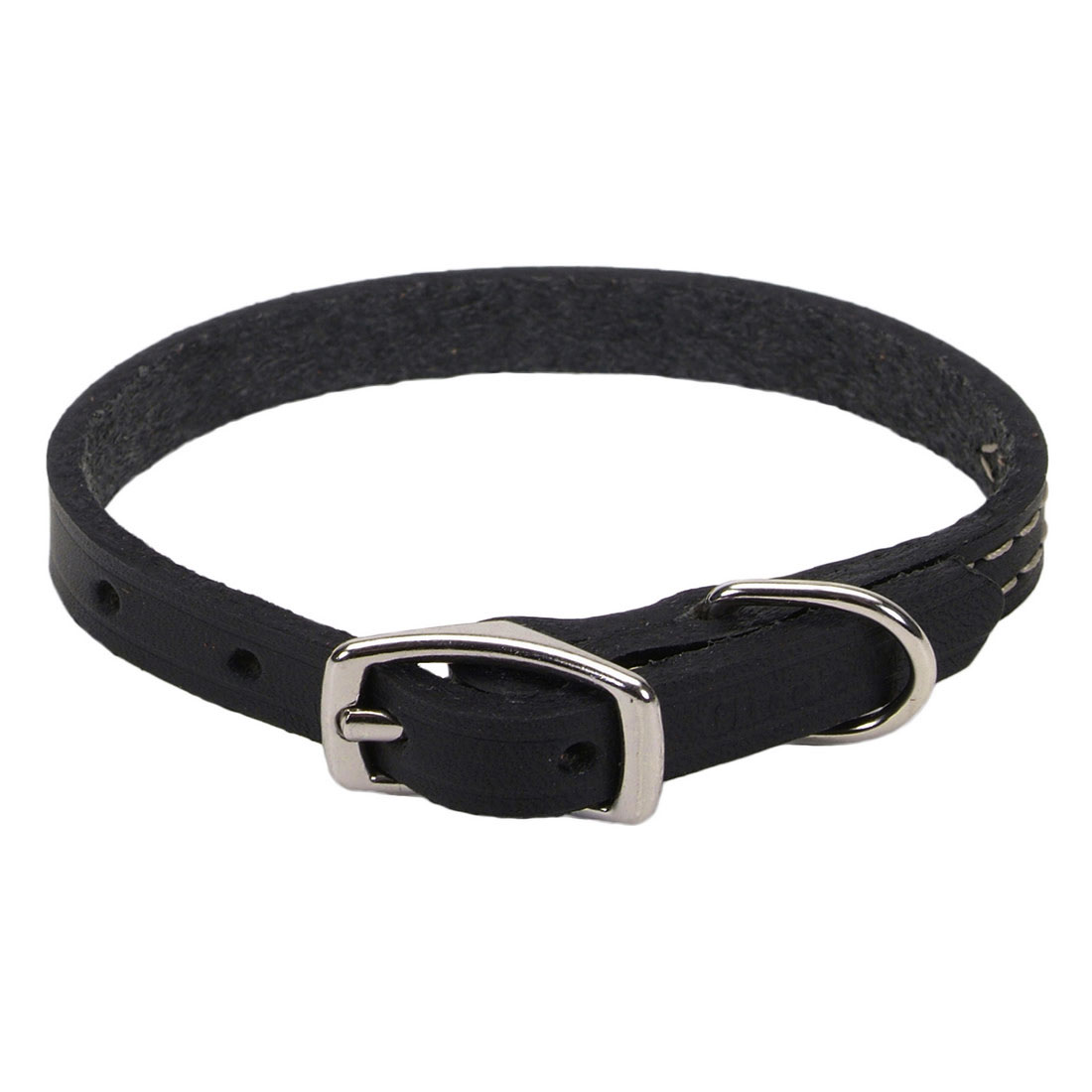 Coastal - Circle T - Oak Tanned Leather Town Dog Collar, Black, 5/8