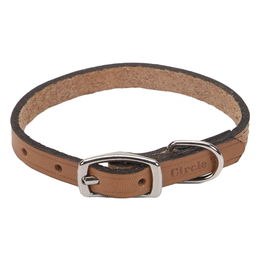 Coastal - Circle T - Oak Tanned Leather Town Dog Collar, Tan, 5/8