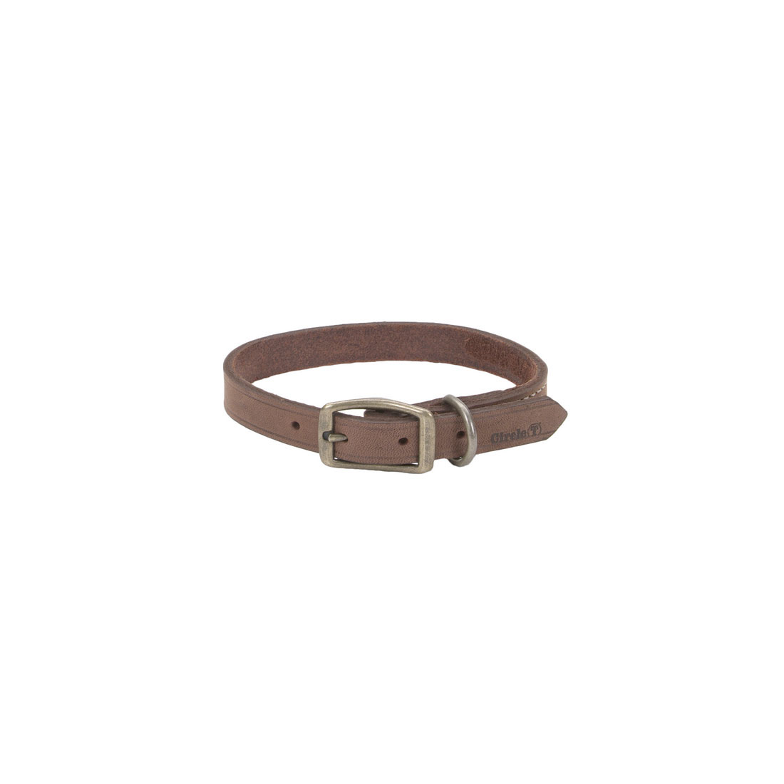 Coastal - Circle T - Rustic Leather Town Dog Collar, Chocolate, 1