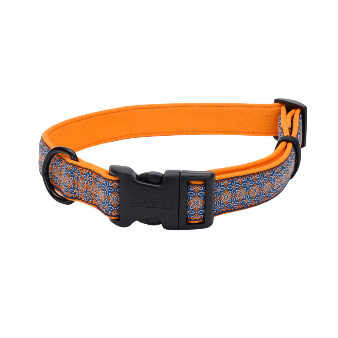 Coastal - Ribbon - Weave Collar, Morrocan Tile Blue and Orange, 1