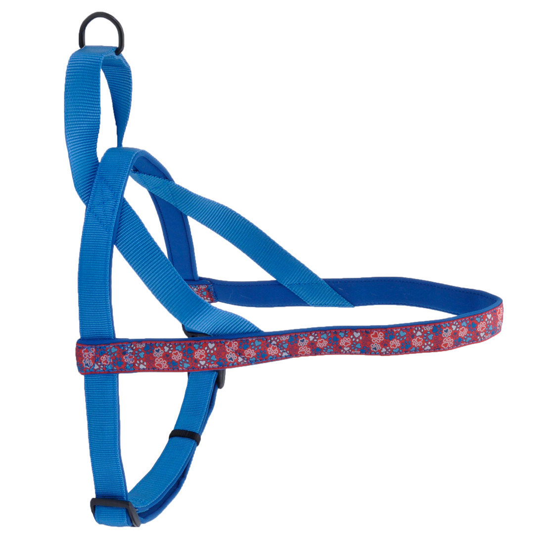 Coastal - Ribbon - Weave Harness, Red and Blue Paws, 1