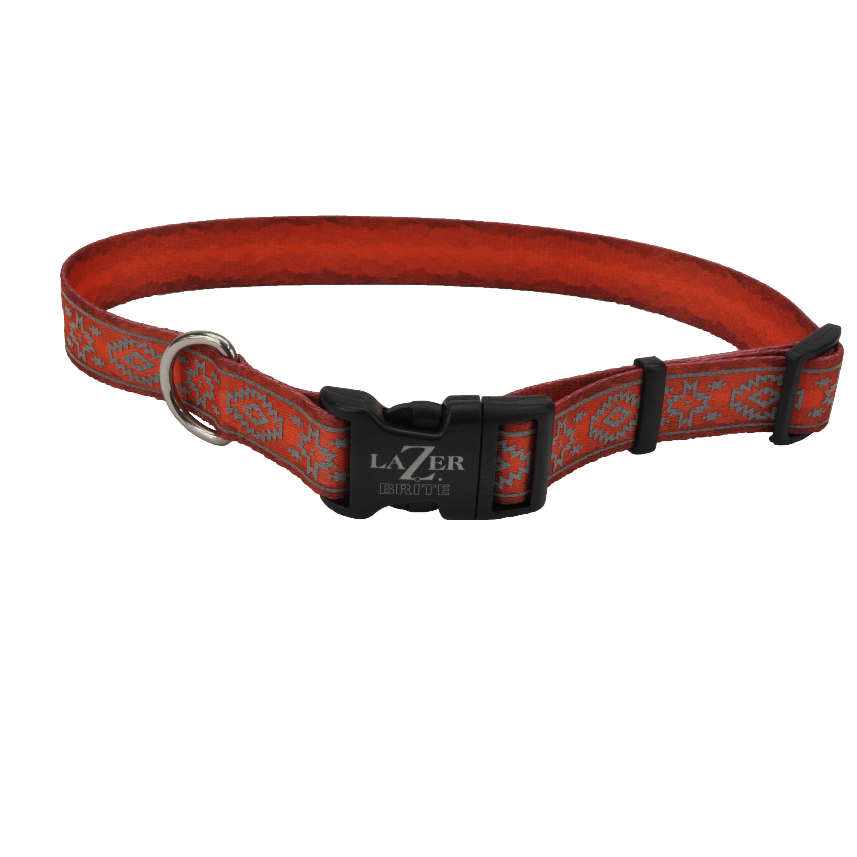 Coastal - Lazer Brite - LazerBrite Patterned Collar, Orange Aztec, 1