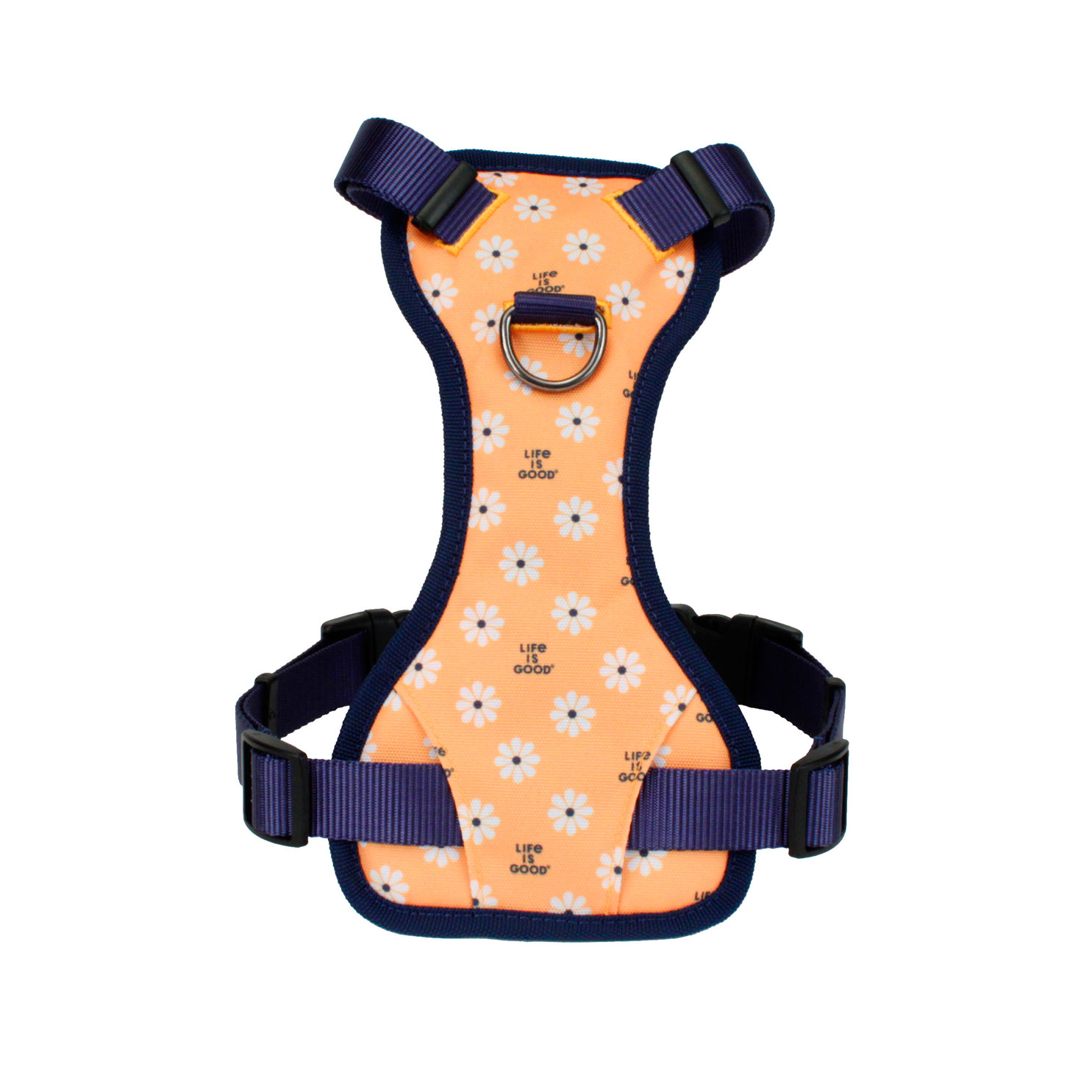 Coastal - Life is Good - Canvas Overlay Dog Harness, Yellow Good Vibes, 5/8