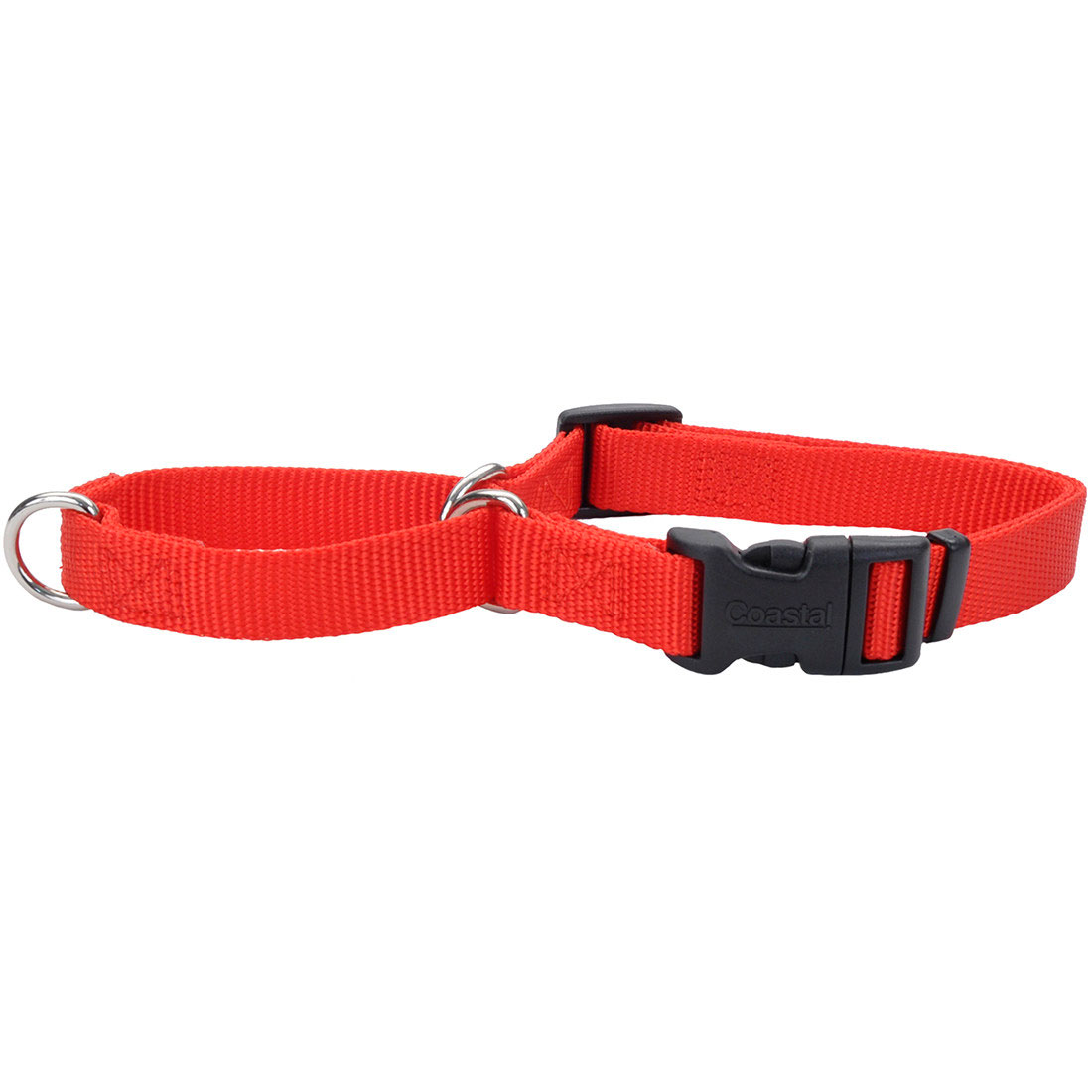 Coastal - No Slip - Martingale Adjustable Dog Collar with Buckle, Red, 1